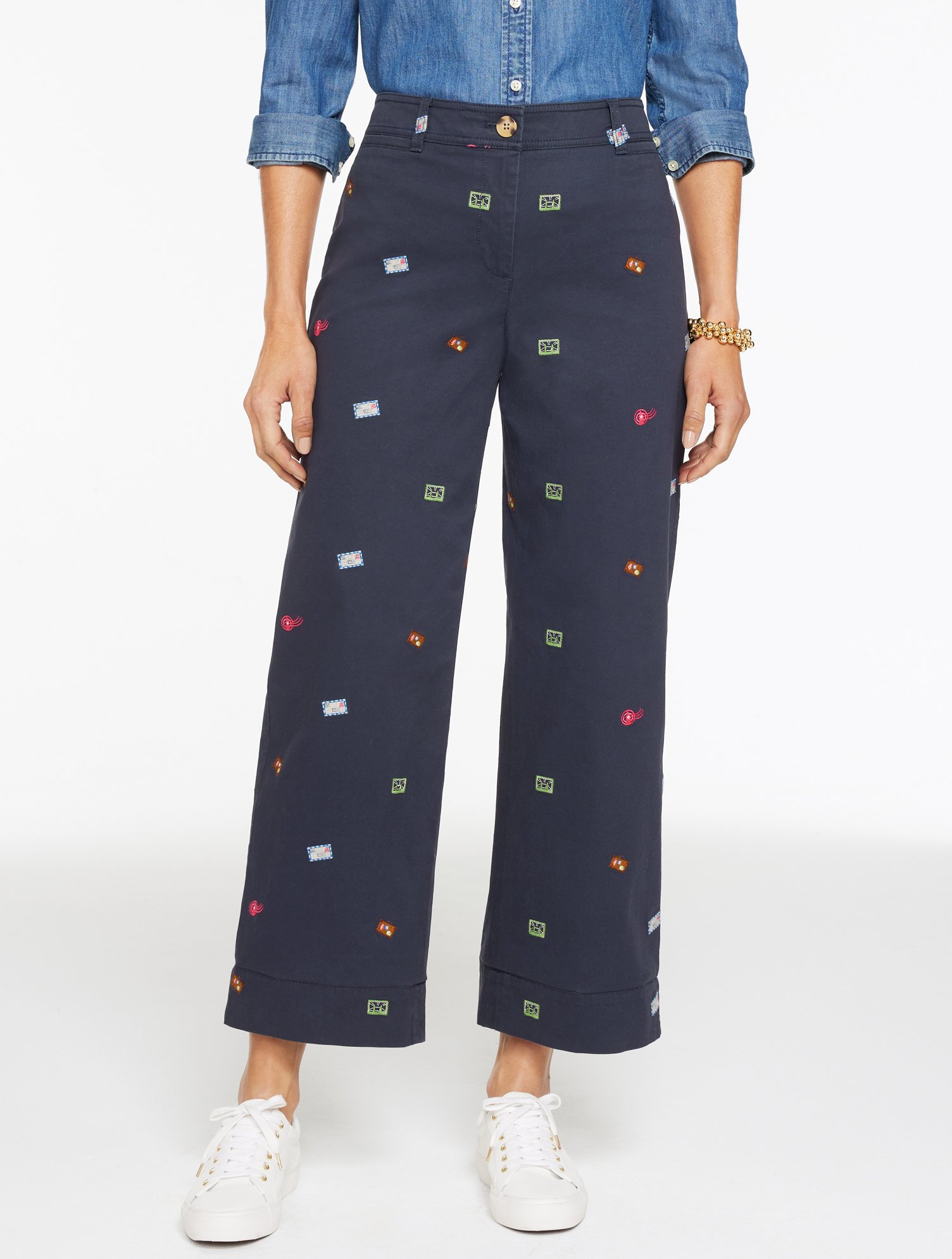 Wide Ankle Heritage Twill Pants - Wanderlust Stamps