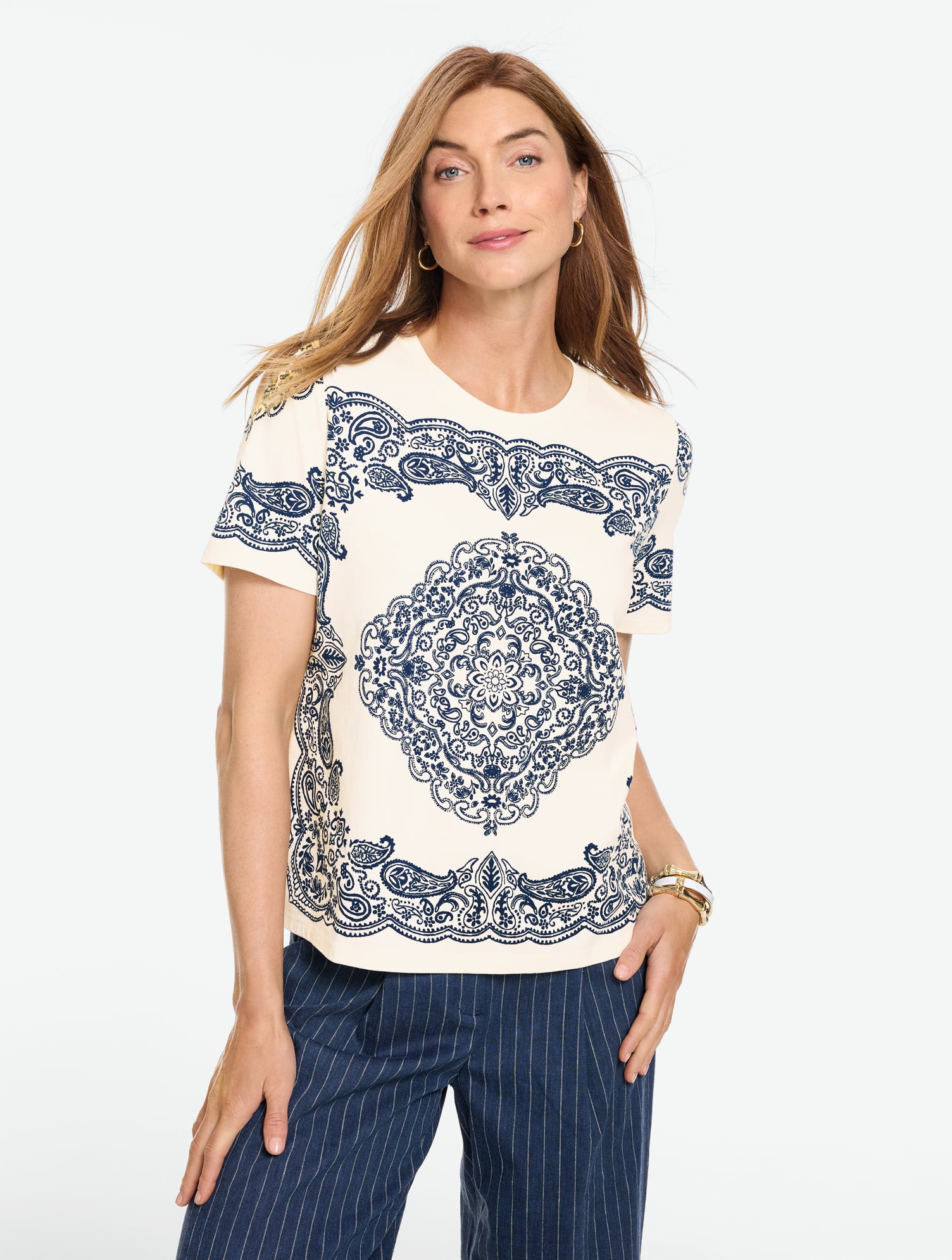 Short Sleeve Crewneck Tee - Luxe Bandana