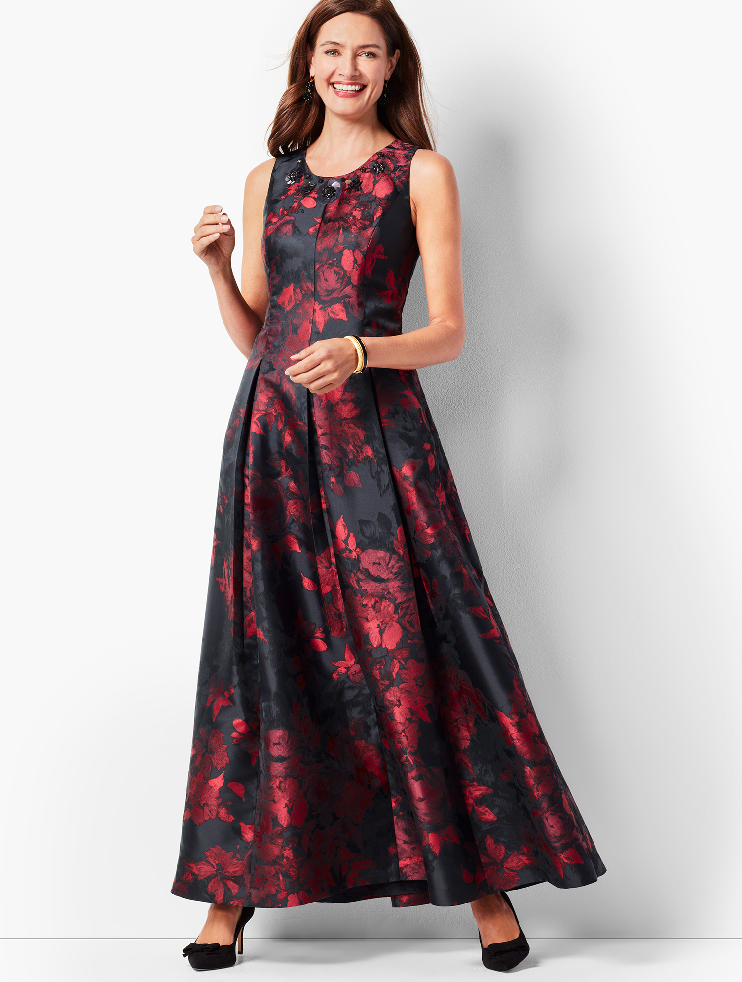 Floral Jacquard Gown | Talbots
