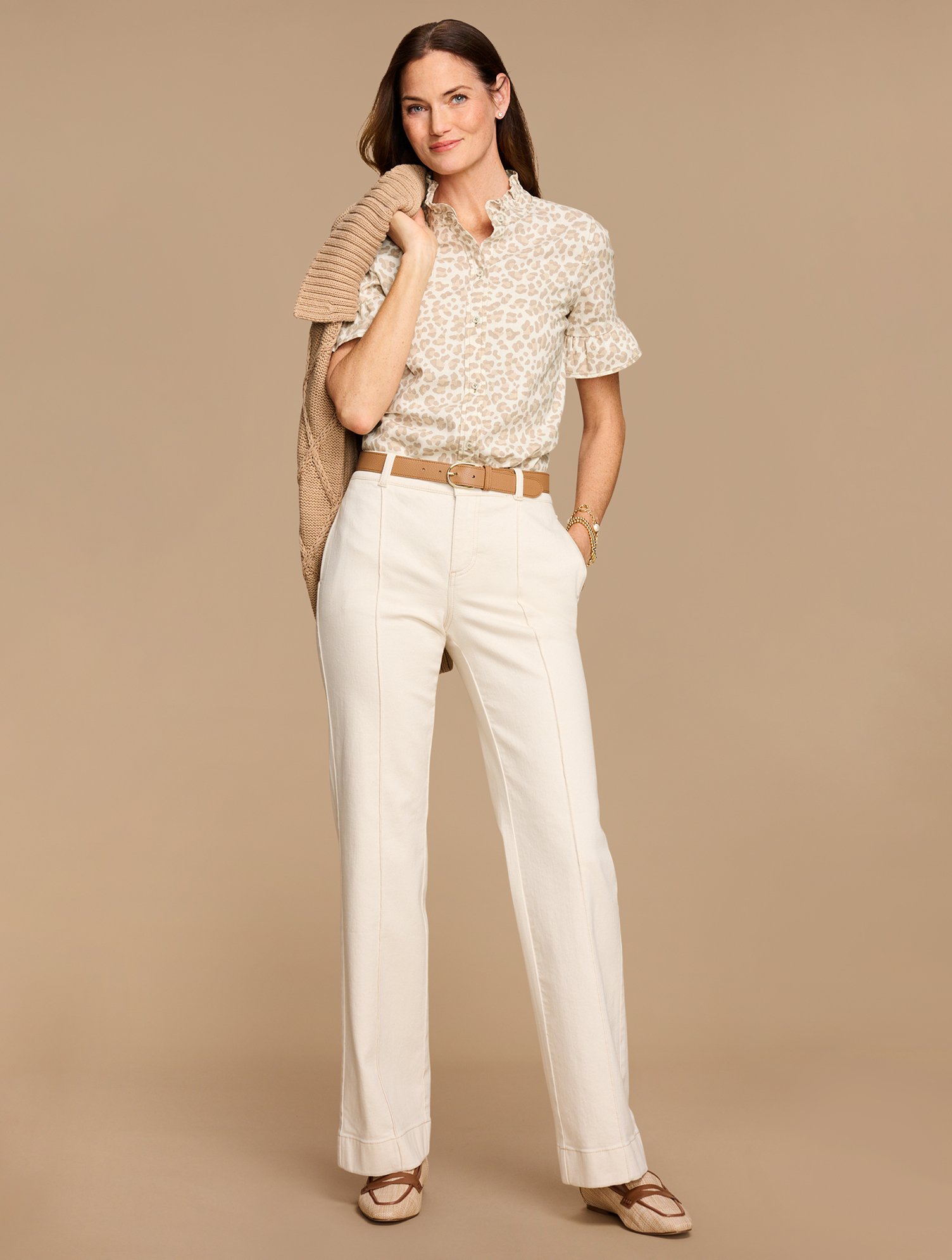 Ruffle Top - Alluring Leopard