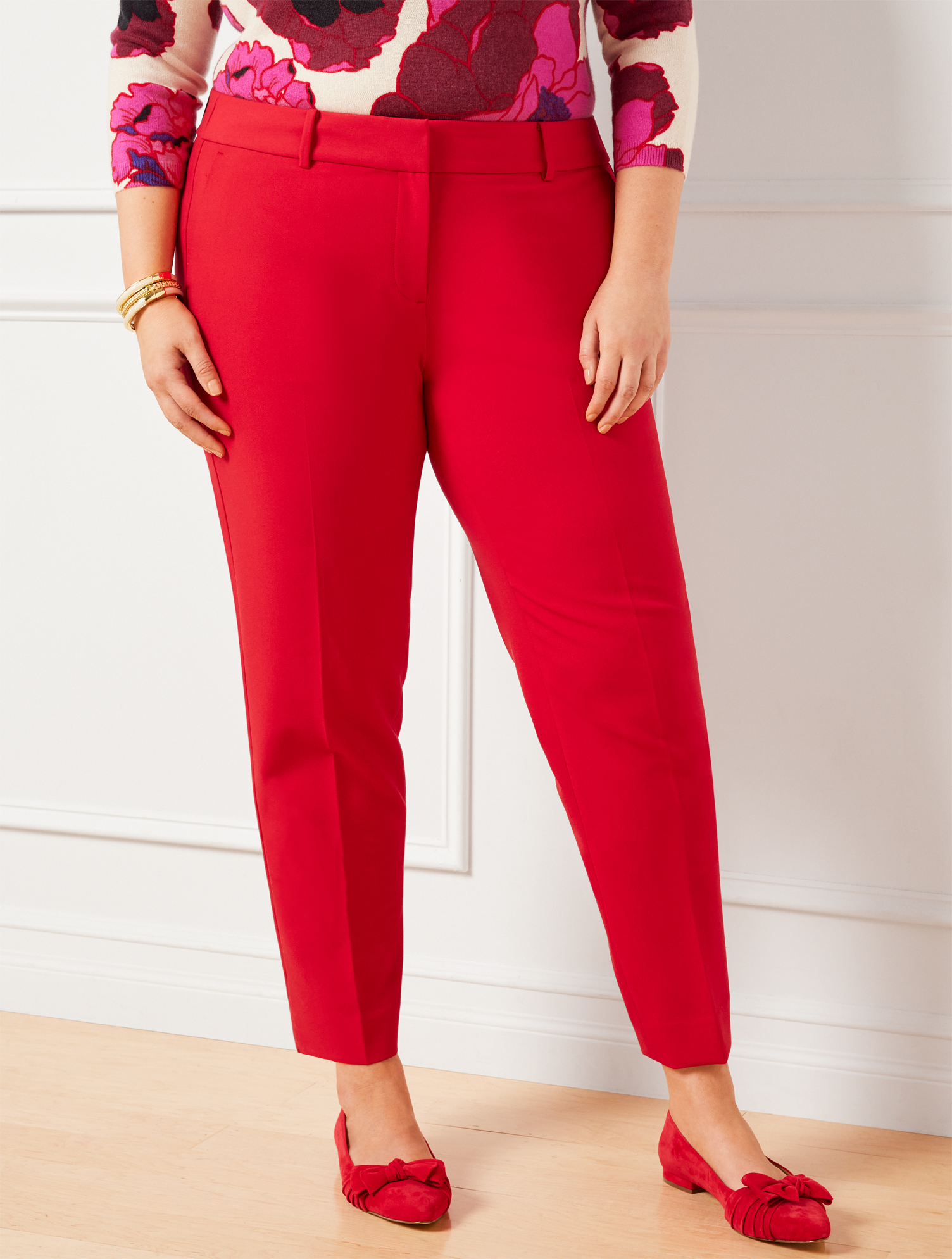 Talbots Plus Size -  Hampshire Ankle Pants - Red - 16