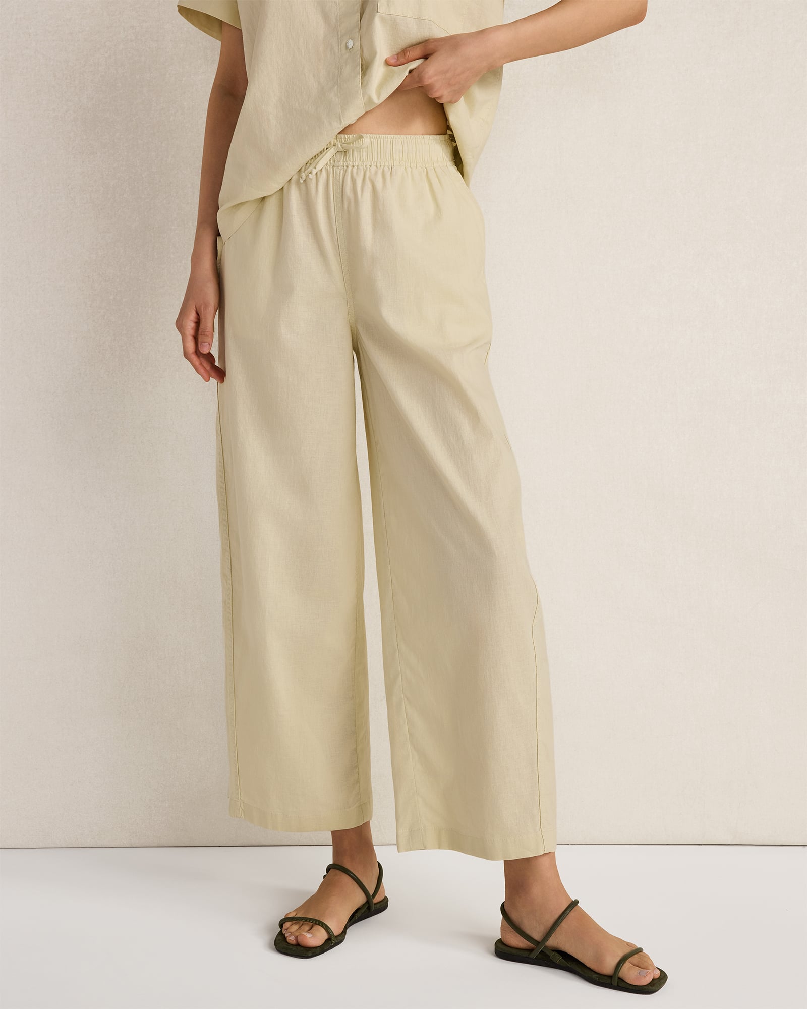 Organic Cotton Linen Barrel Leg Pants