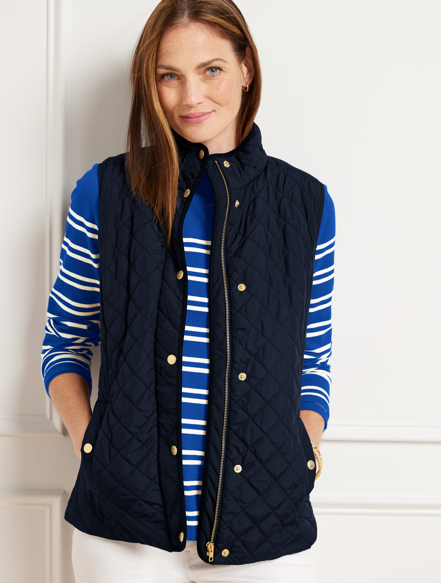 Talbots Quilted Vest - Blue - 1x