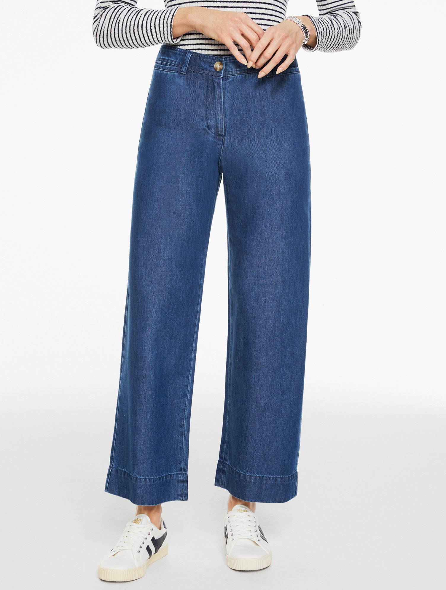 Wide Ankle Pants - Refined Denim