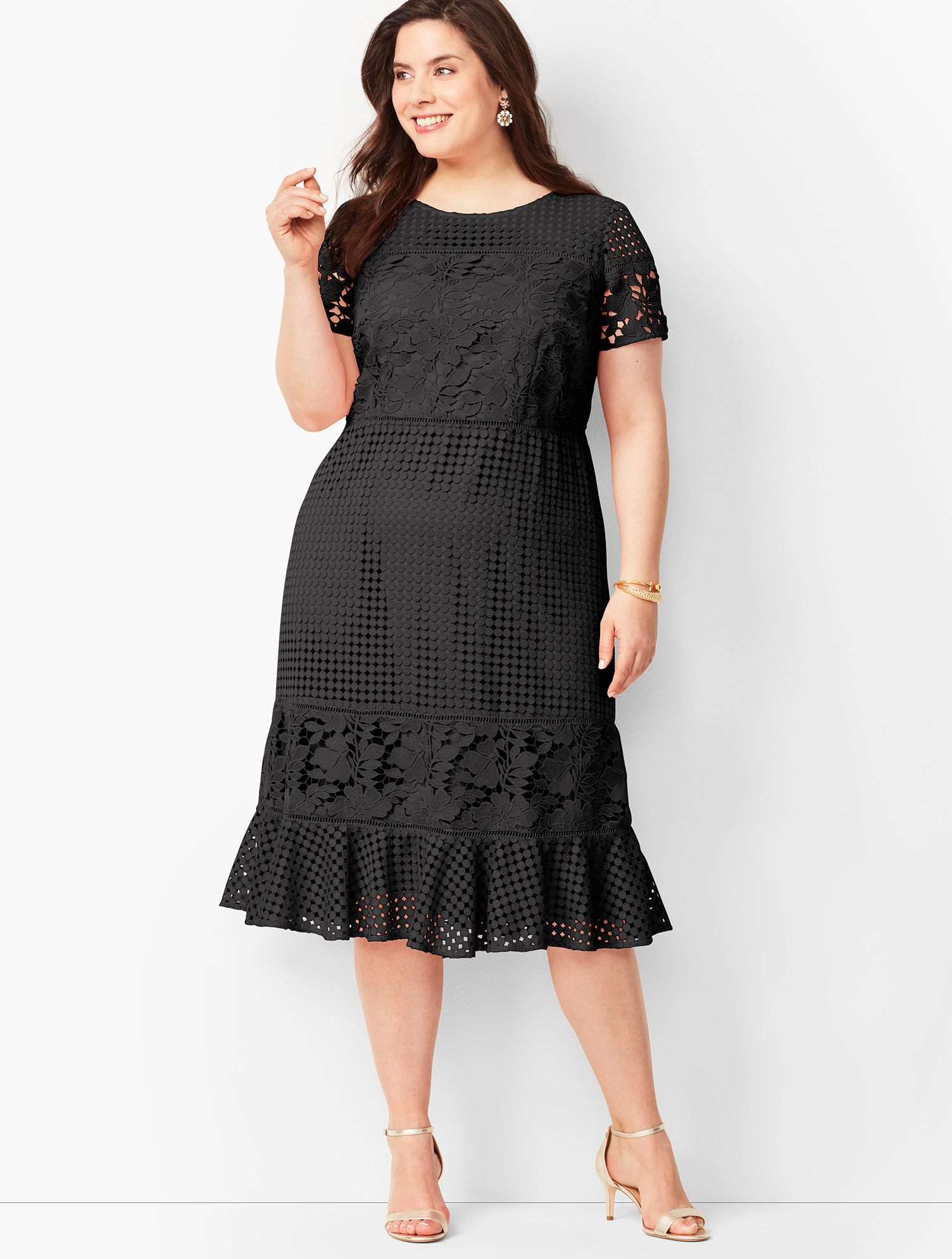 Mixed-Lace Fit & Flare Dress | Talbots
