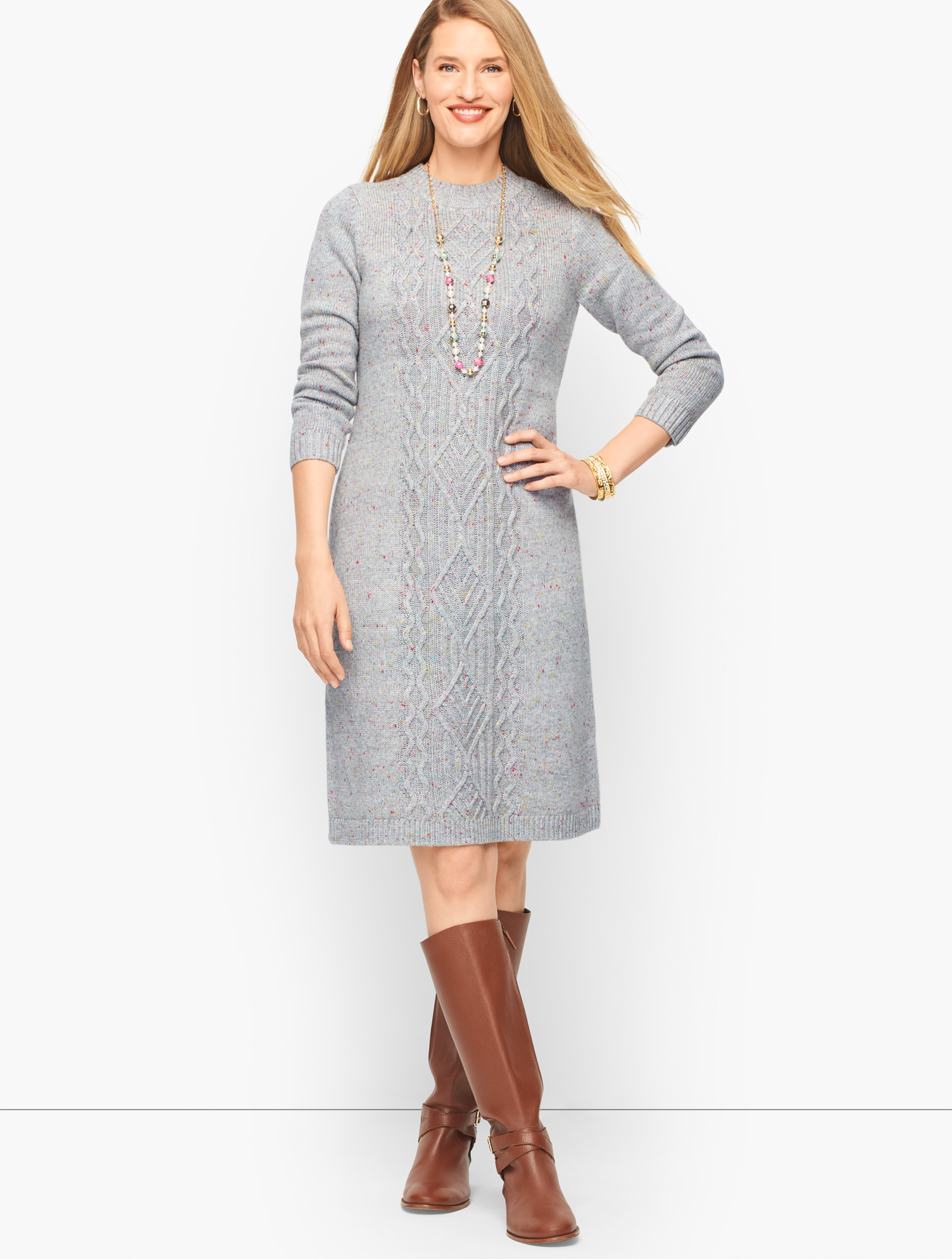 Cable Knit Sweater Dress | Talbots