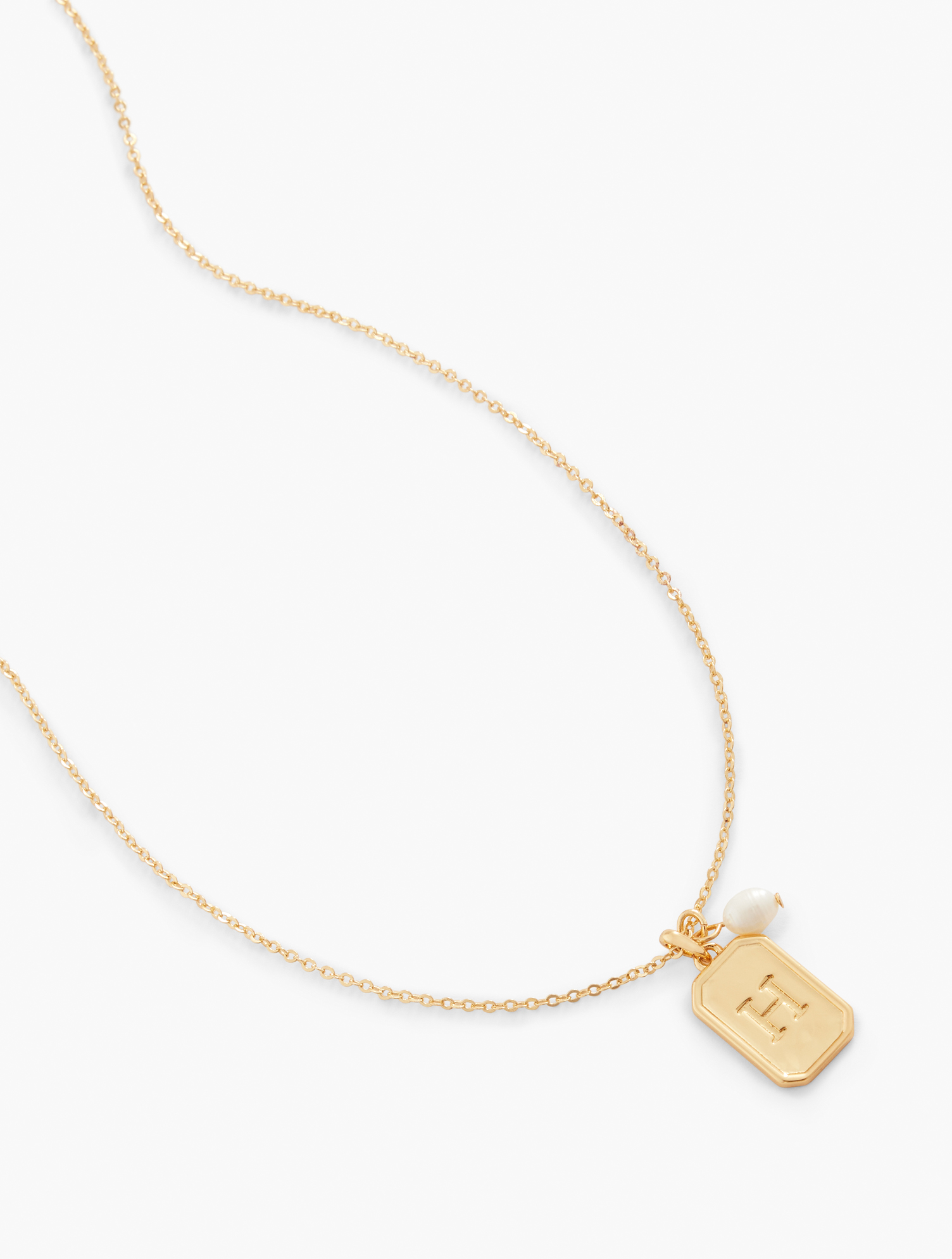 Talbots Monogram Initial Pendant Necklace - Monogram H/gold - 001  In Monogram H,gold