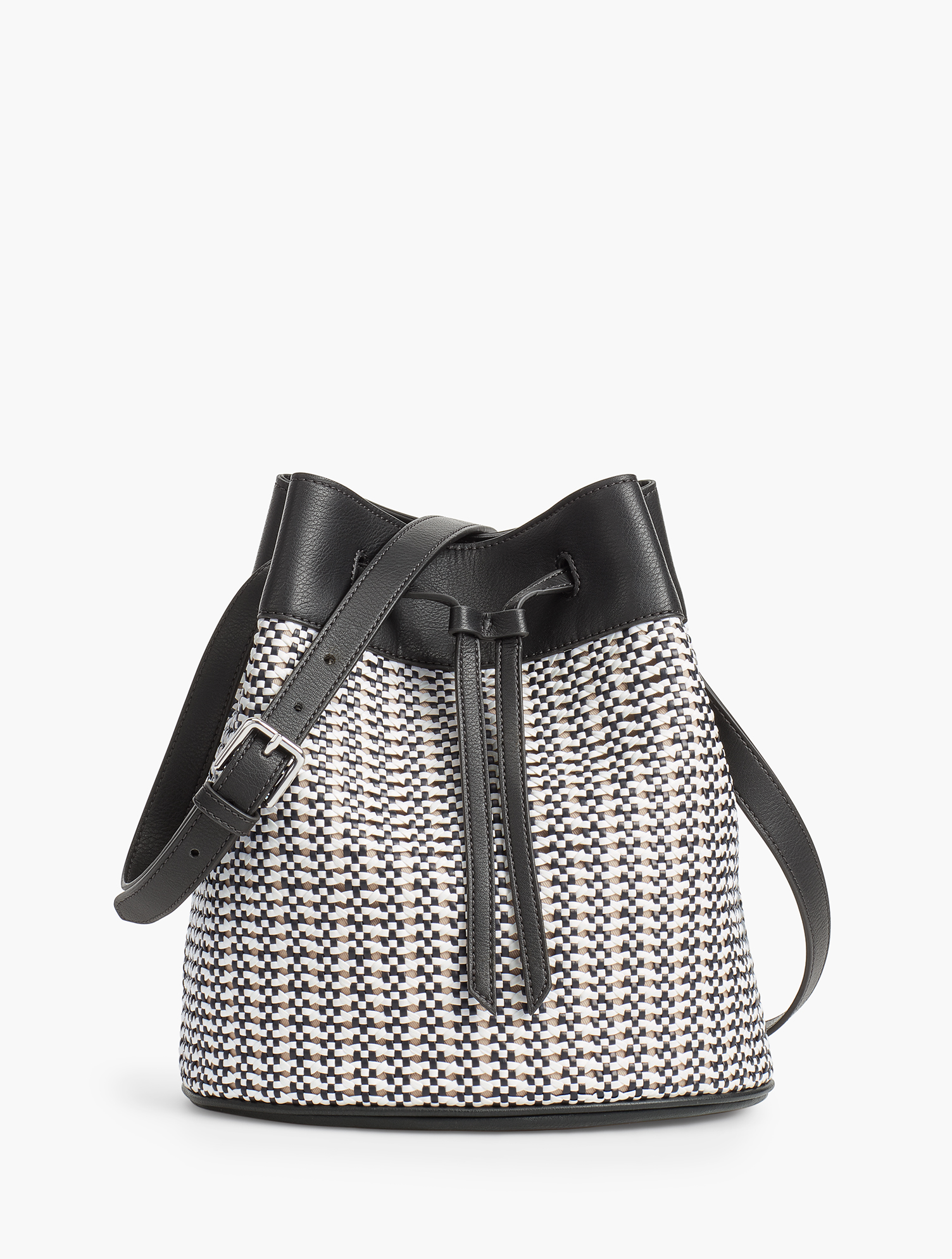 Drawstring Faux-Leather Bucket Bag | Talbots