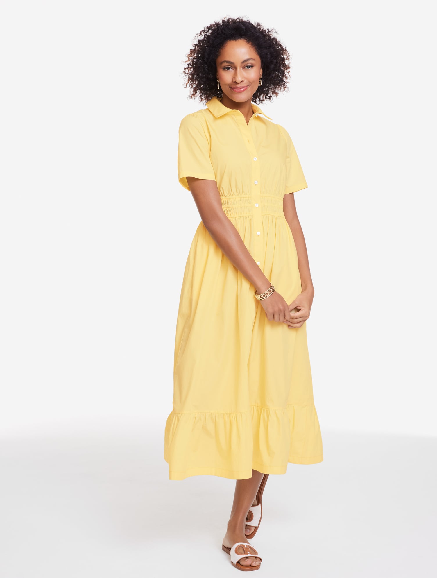 tiered linen swing dress Women's Linen Tiered Swing Dress - Bright Pink