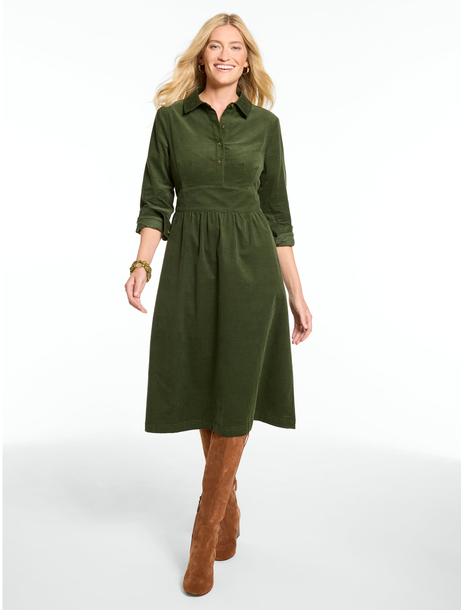 Corduroy Midi Shirtdress