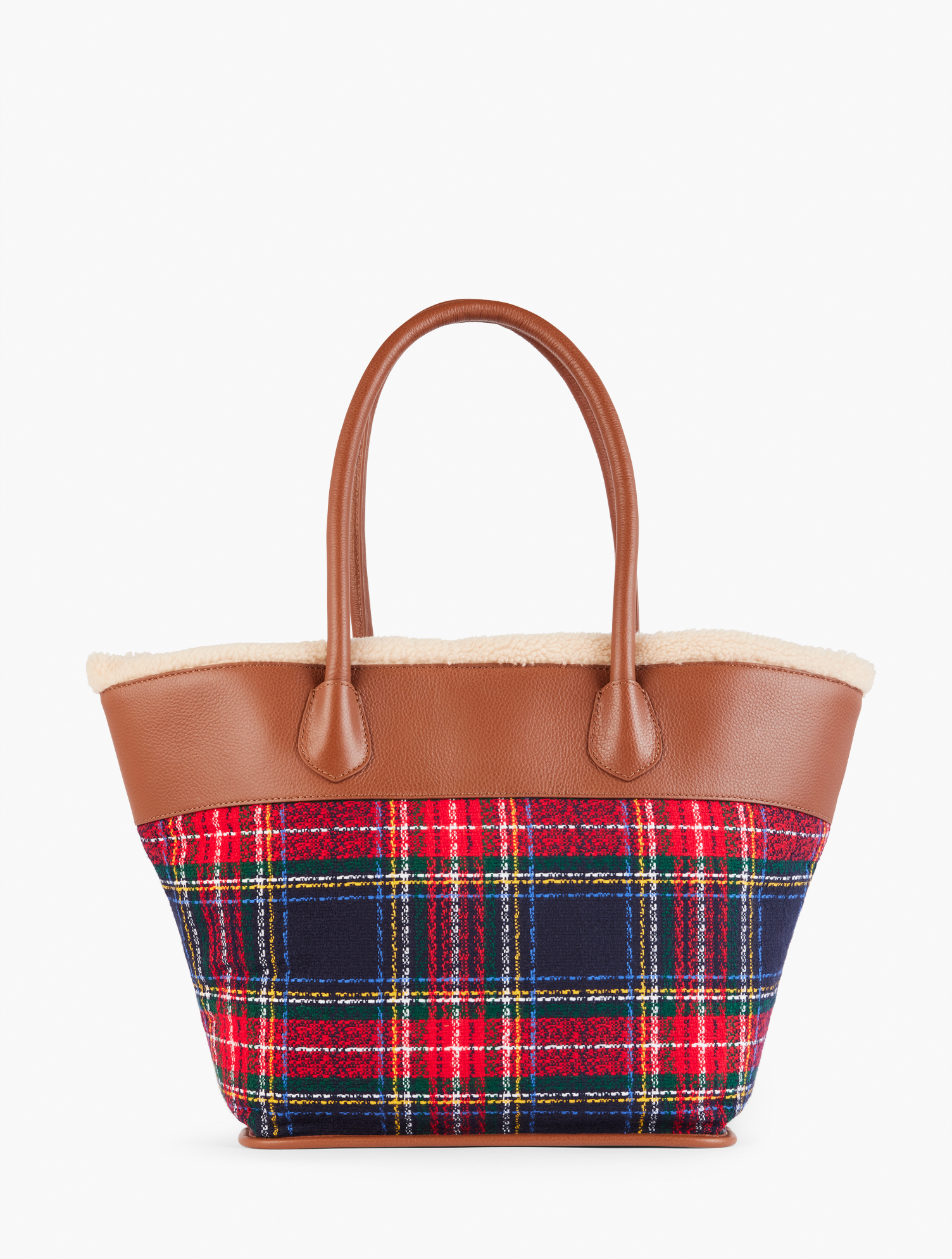 Talbots Glee Plaid Oversized Tote - Navy Blue/red - 001  In Navy Blue,red