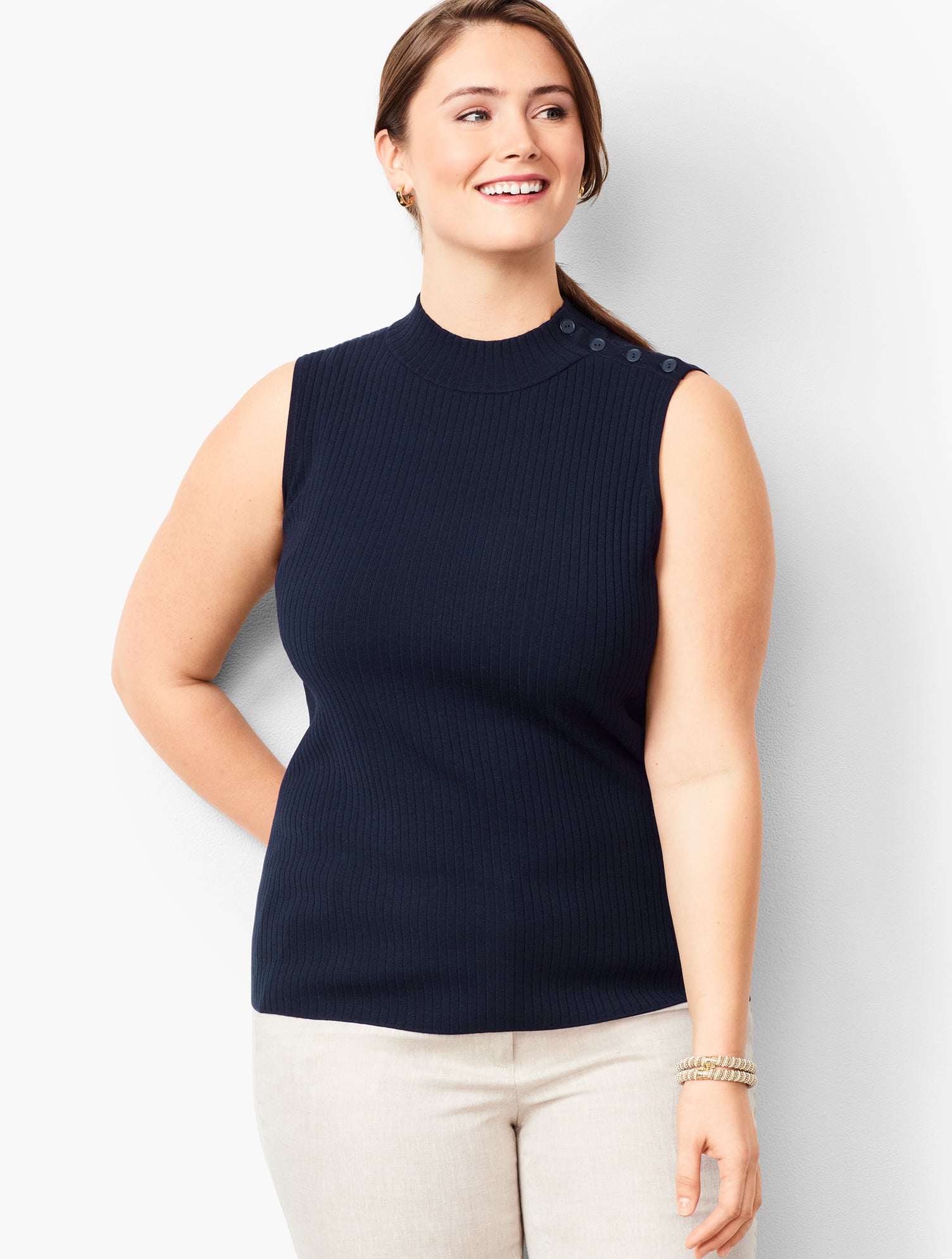 Sleeveless Ribbed Sweater - Solid | Talbots