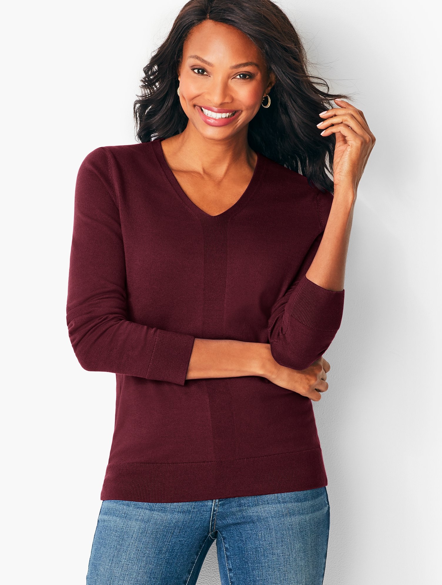 Modern V-Neck Sweater | Talbots
