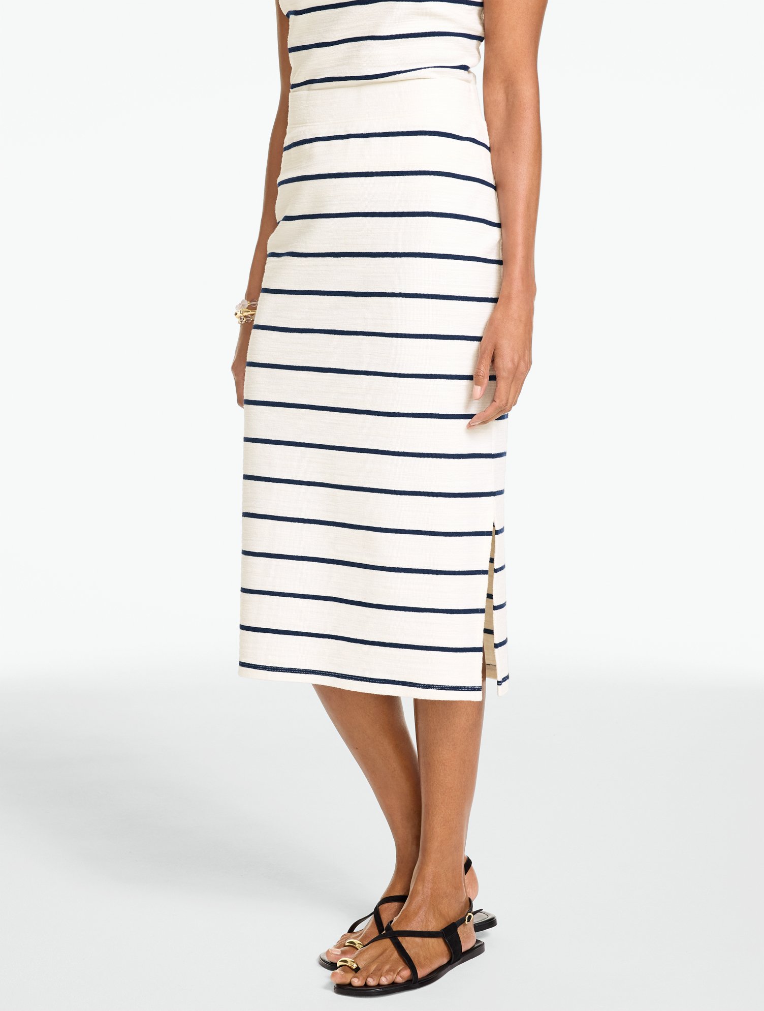 Stripe Jacquard Ribbed Skirt