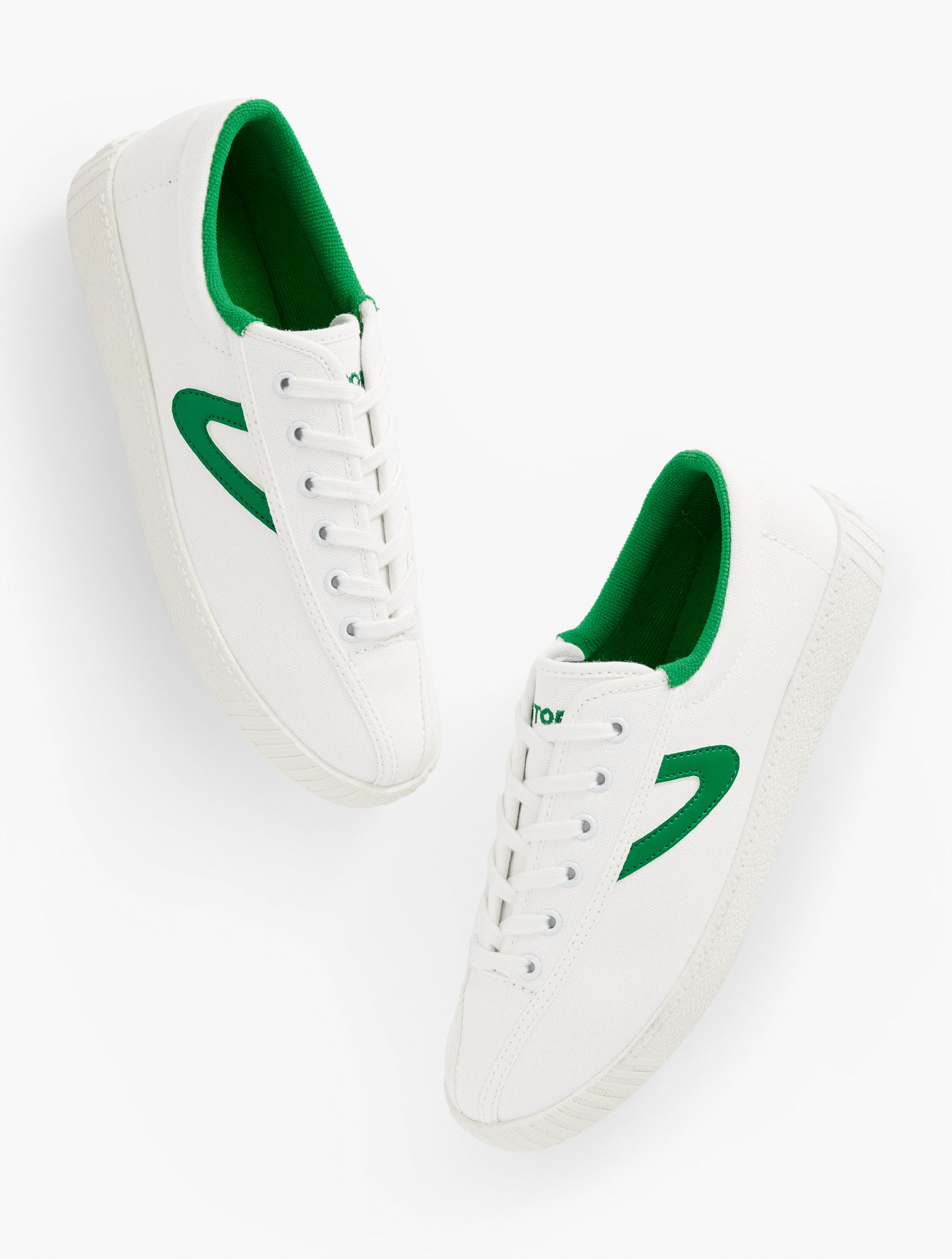 Talbots Tretornâ® Nylite Plus Canvas Sneakers - White/green - 9 1/2 M  In White,green