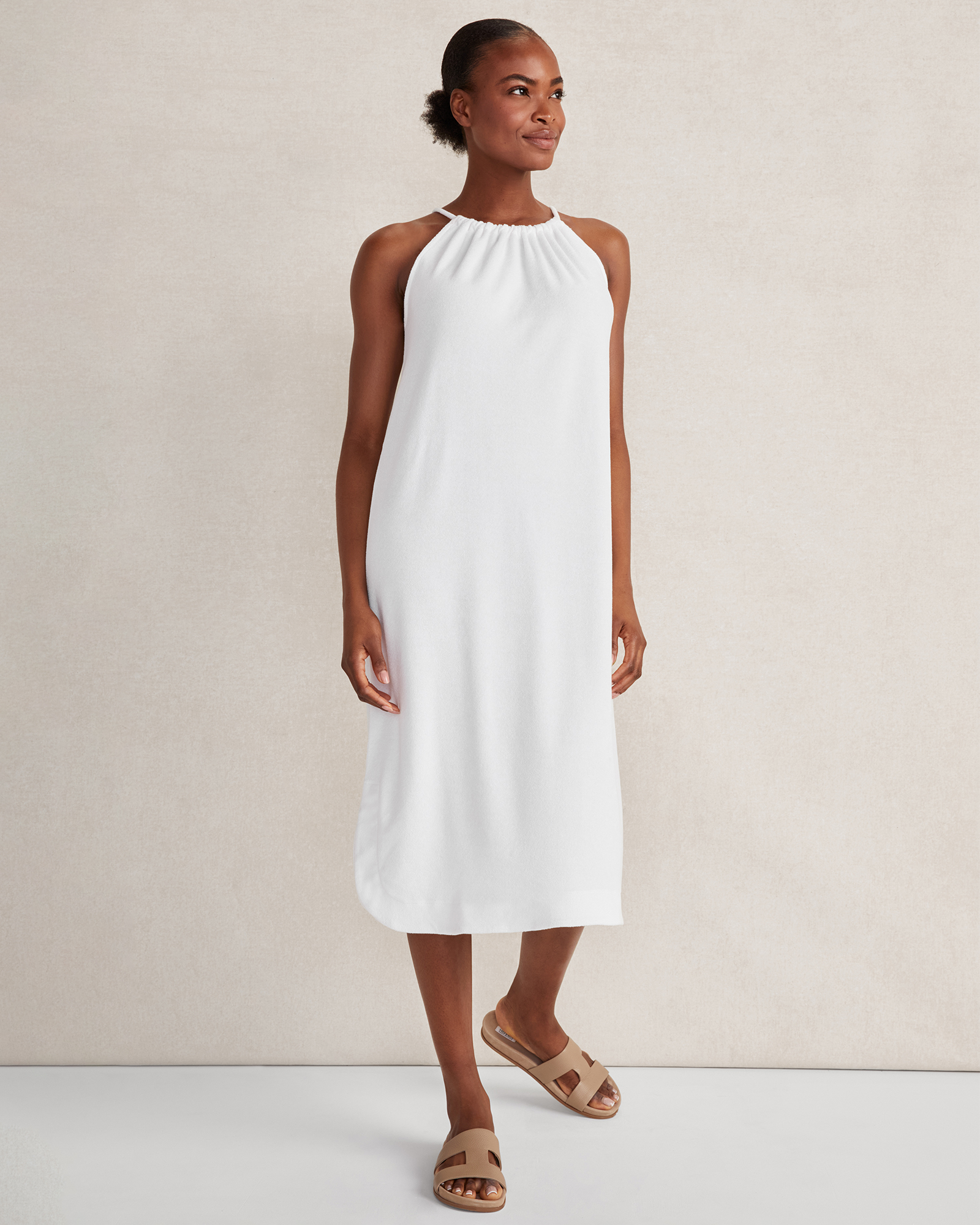 Talbots Terry Cloth Halter Dress - White - Xl