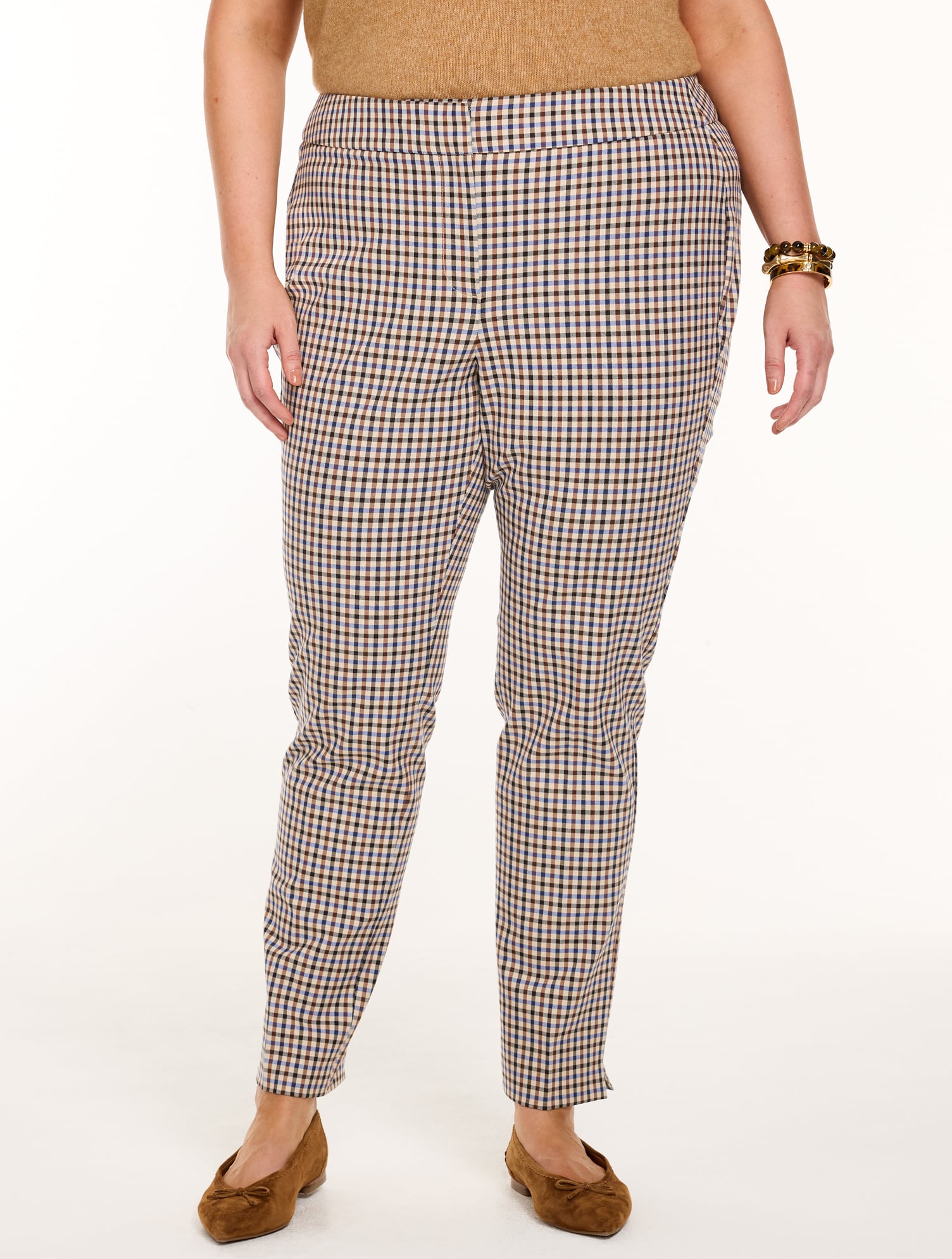Plus Exclusive Talbots Chatham Cotton Bi-Stretch Slim Ankle Pants - Chelsea Plaid