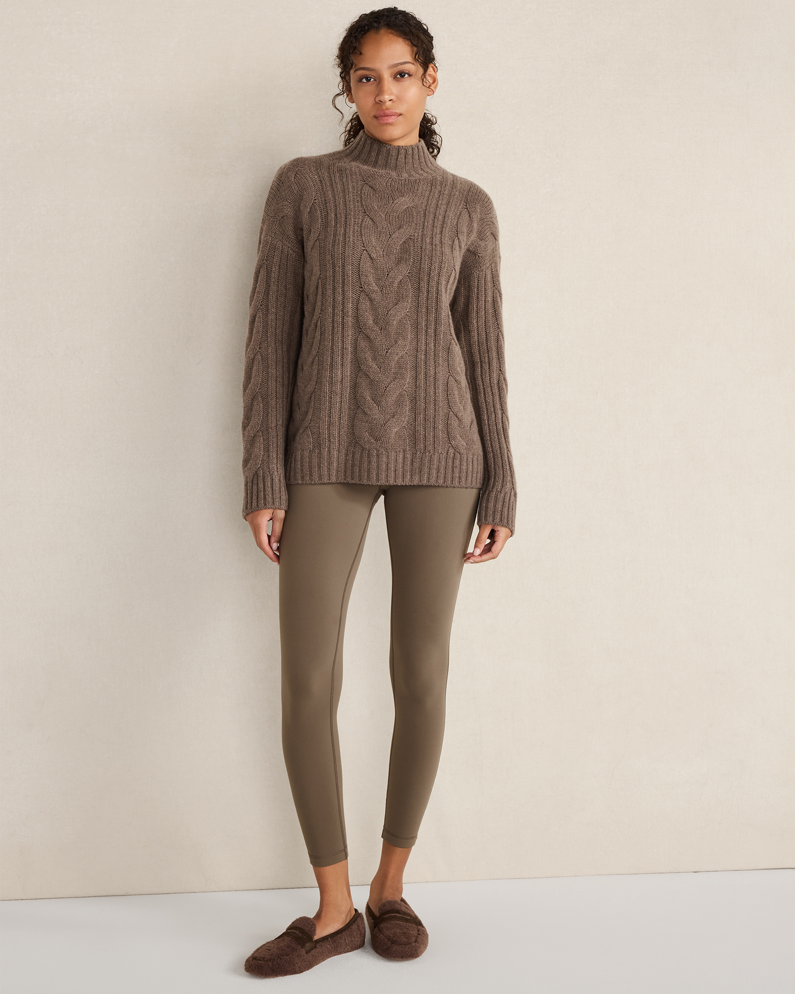 Cashmere Cable Mockneck Sweater