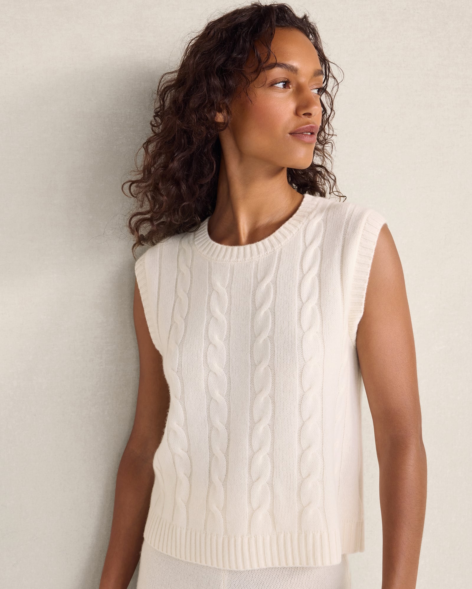 Cashmere Cable Knit Tank