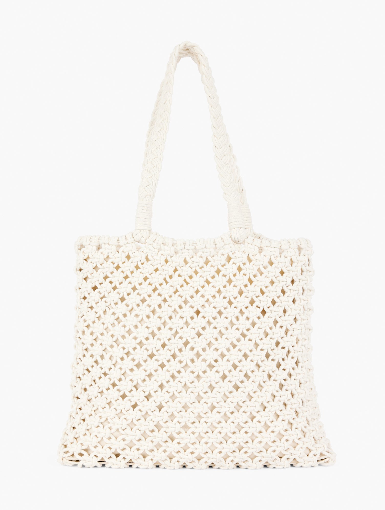 Shop Talbots Knotted Cord Tote - Ivory - 001 - 100% Cotton
