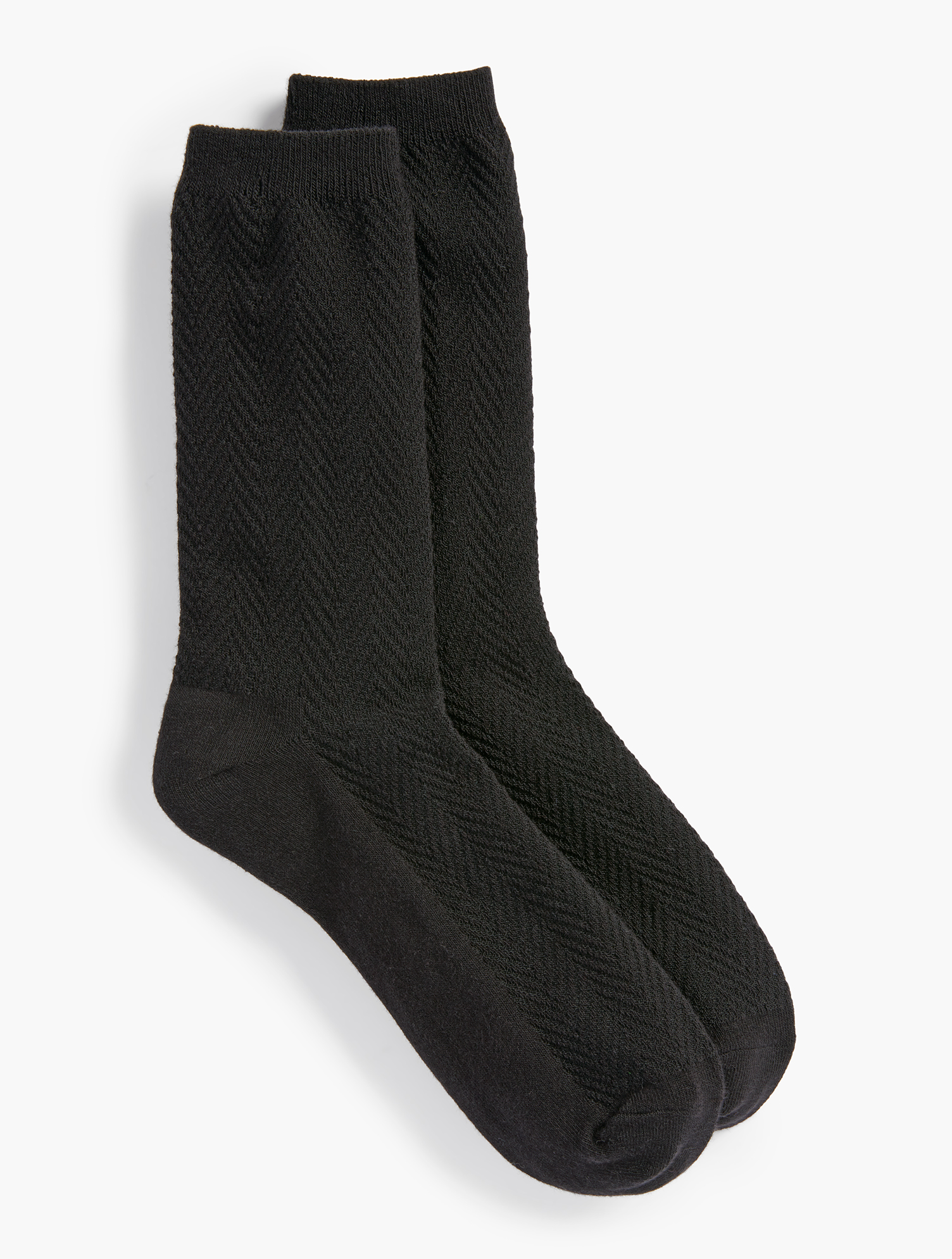 Talbots Chevron Trouser Socks - Black - 001