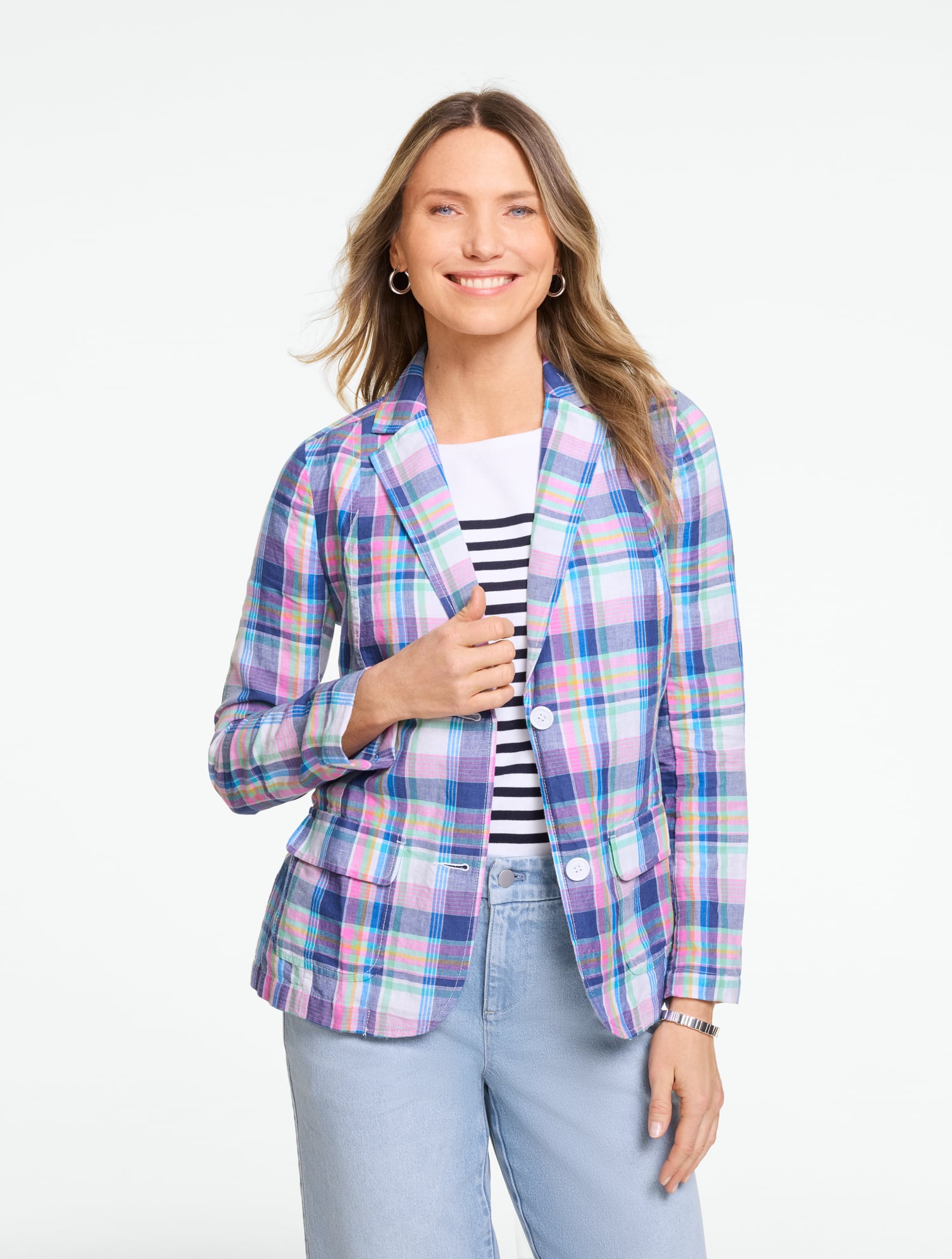 Linen Blazer - Fresh Madras