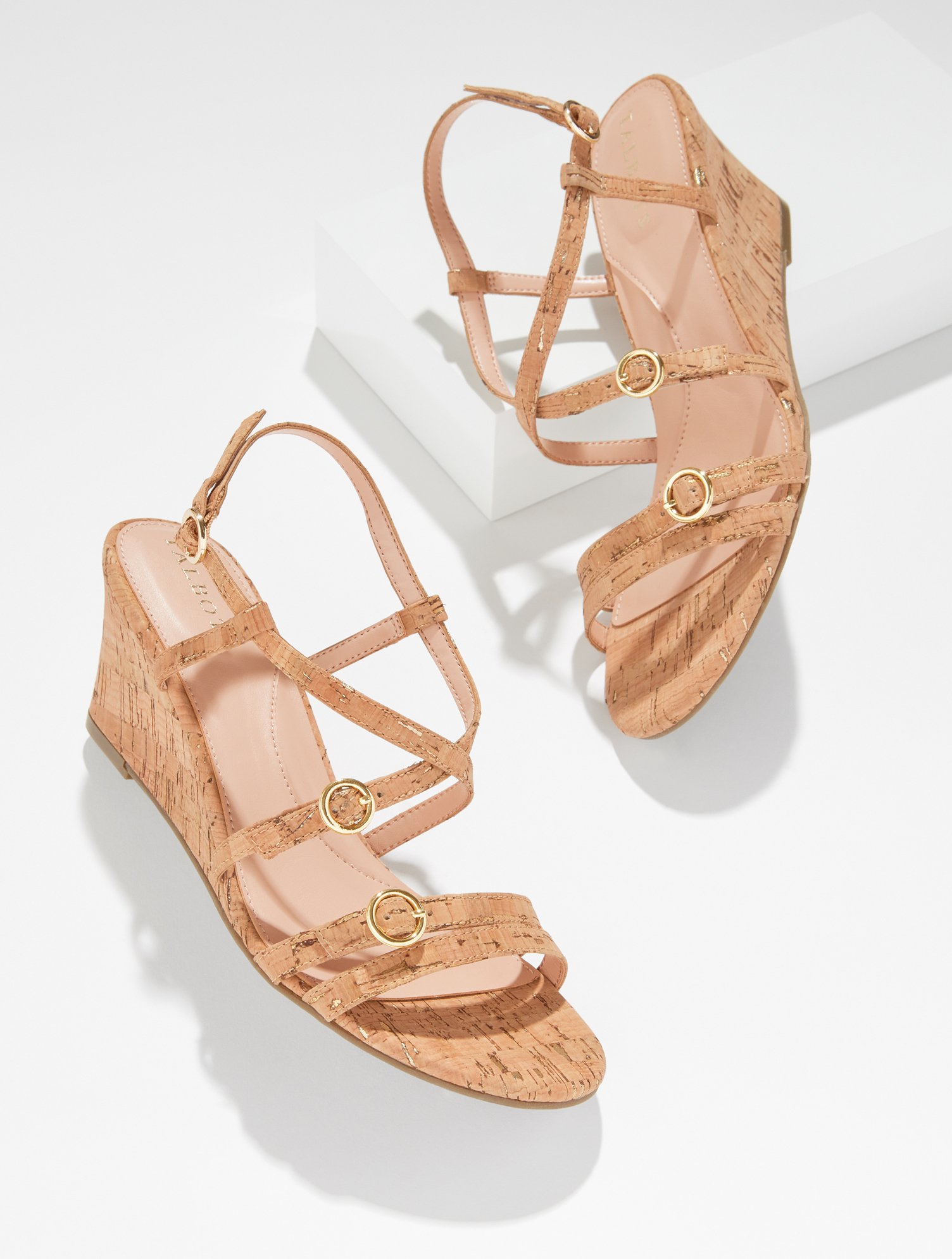 Royce Strappy Wedge Sandals - Cork