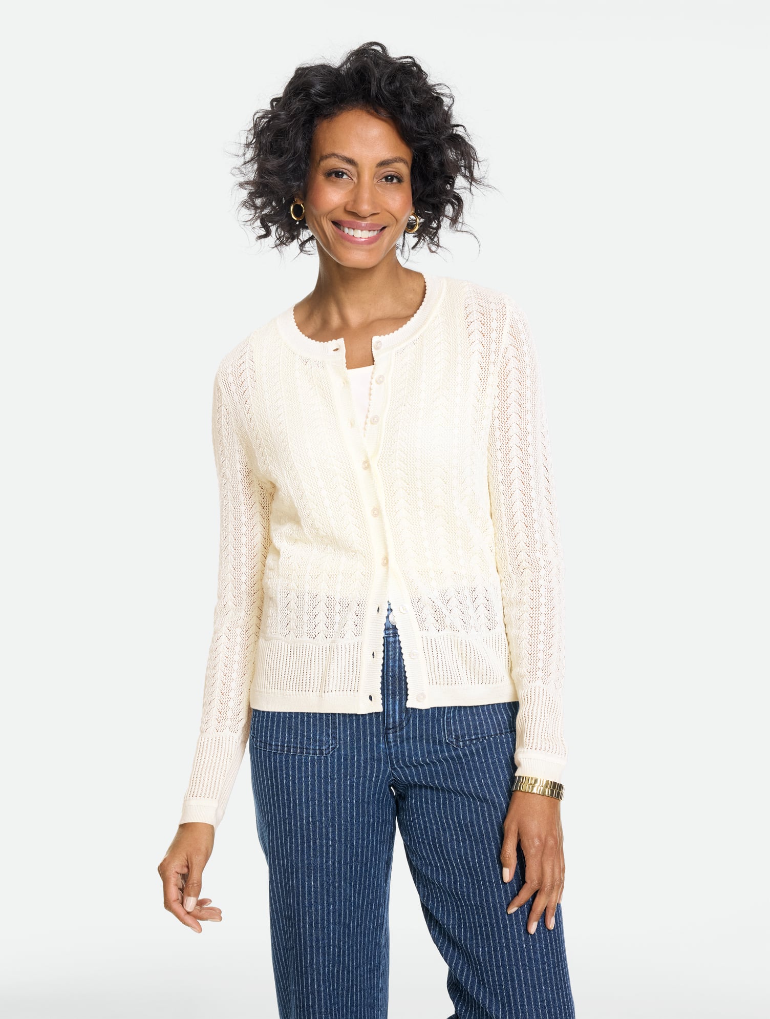 Cable Knit Zip Front Cardigan | Talbots