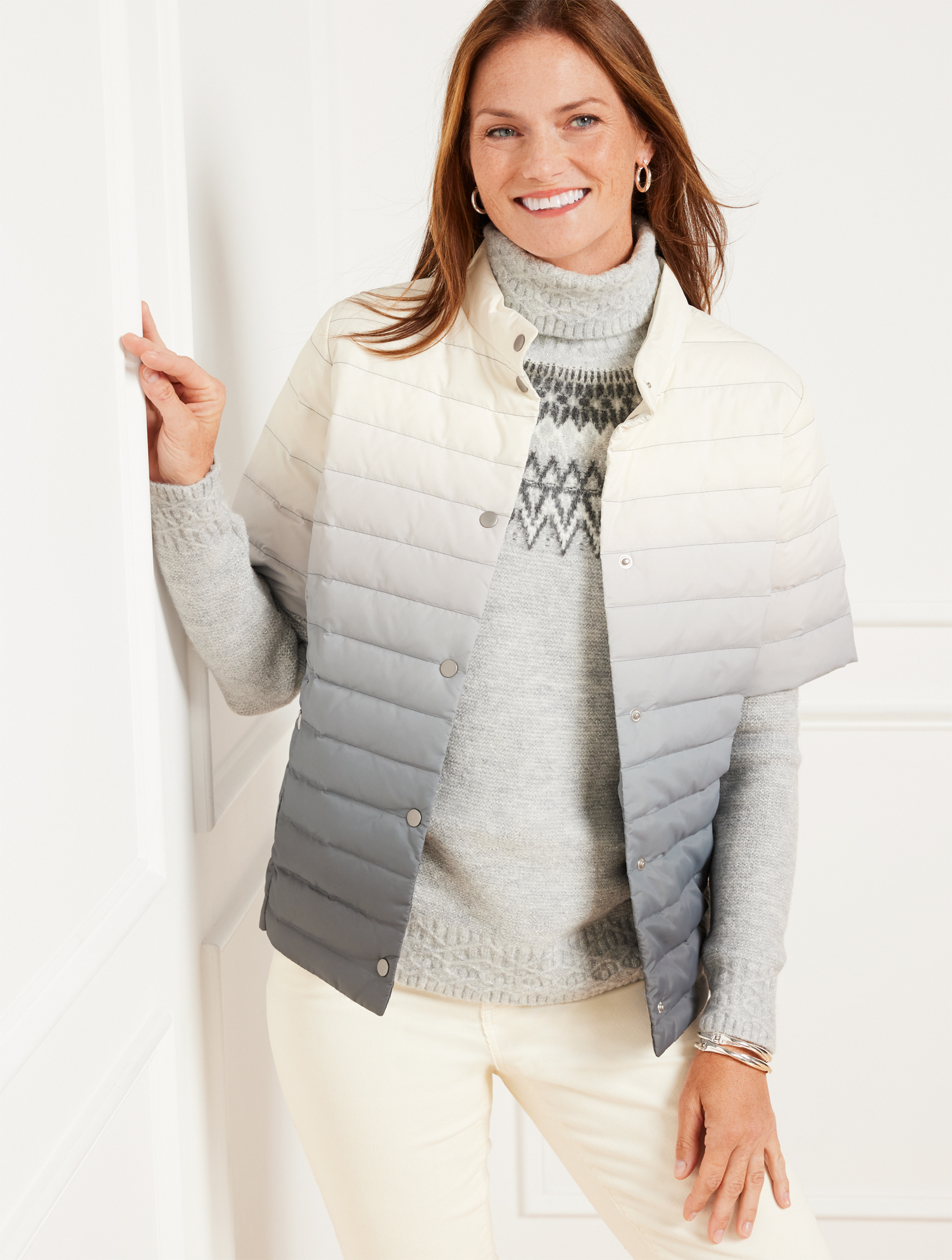 Quilted Down Puffer Jacket - Ombré | Talbots Quilted Down Puffer Jacket - Ombré | Talbots