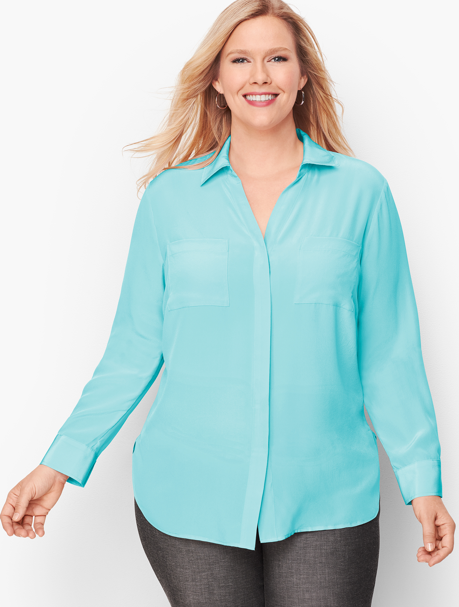 トップス L'Appartement Washable Silk Shirt Washable Silk Shirt | Talbots