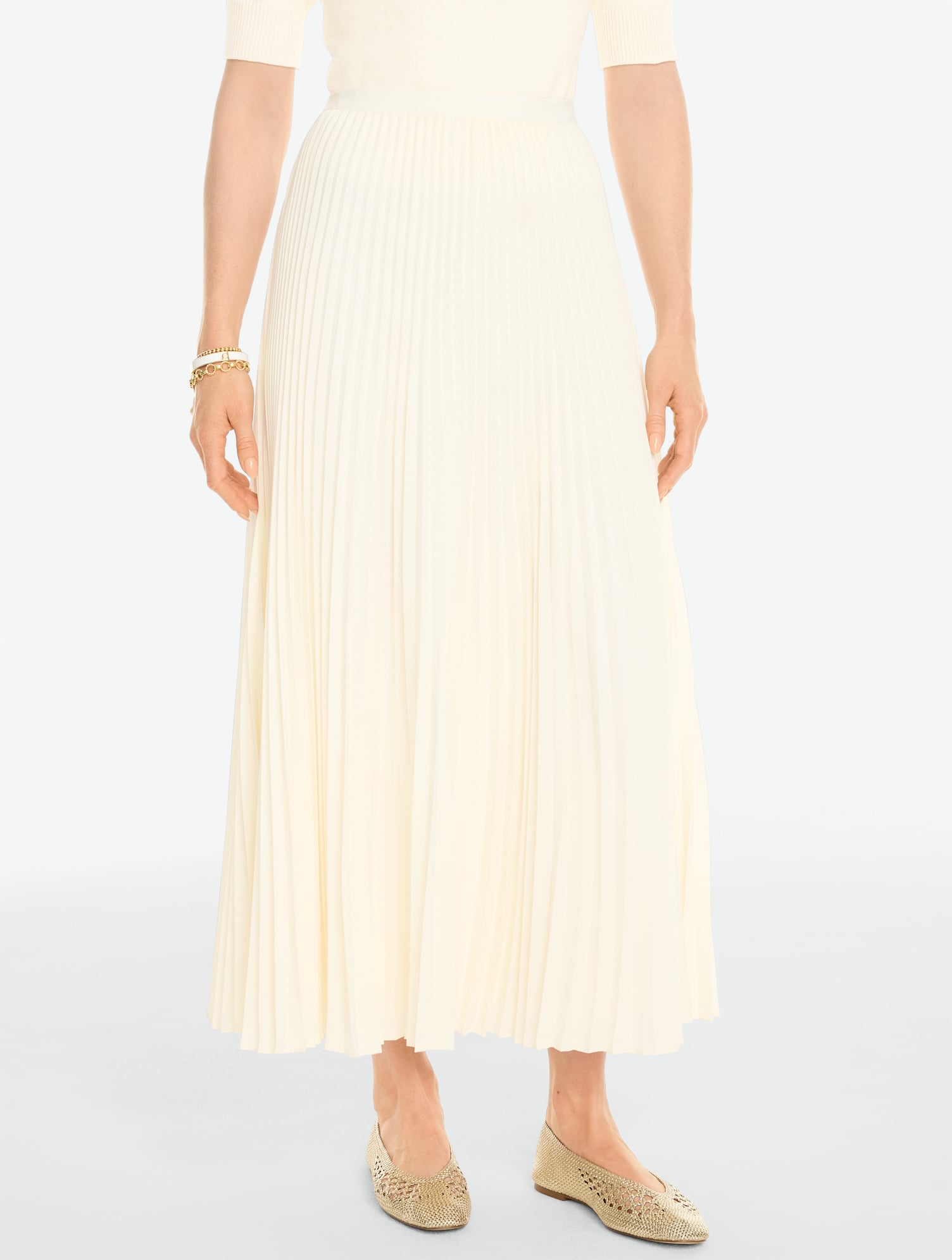 Crepe Pleated Fit & Flare Skirt | Talbots