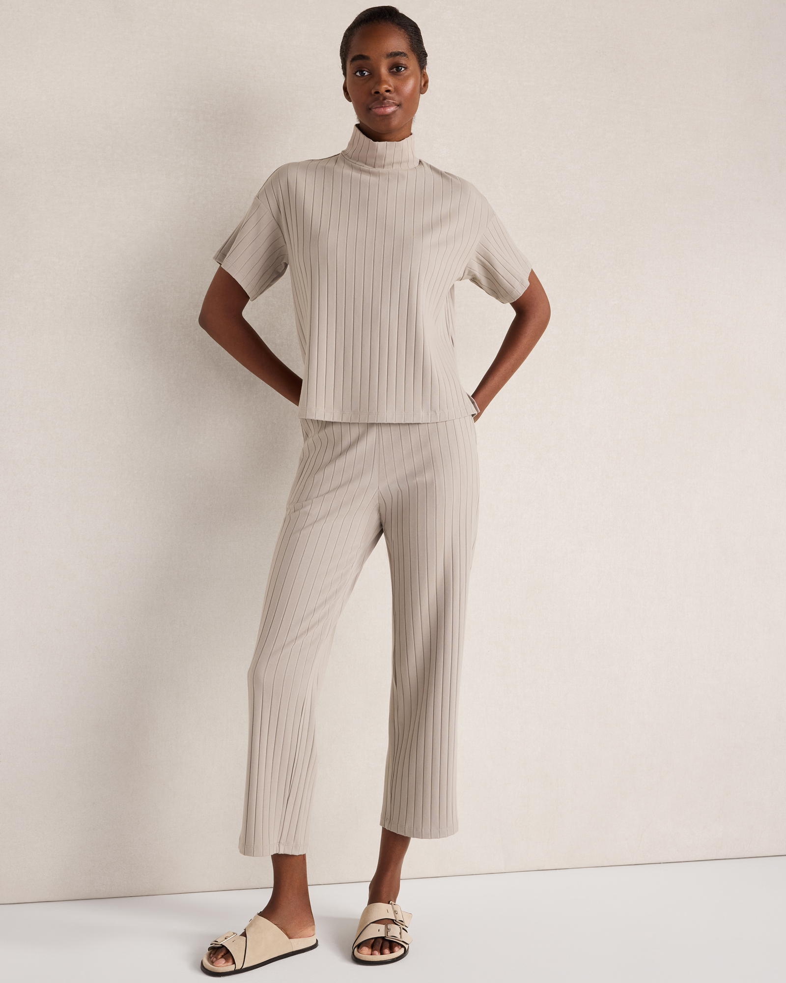 Ribbed Straight Leg Pants