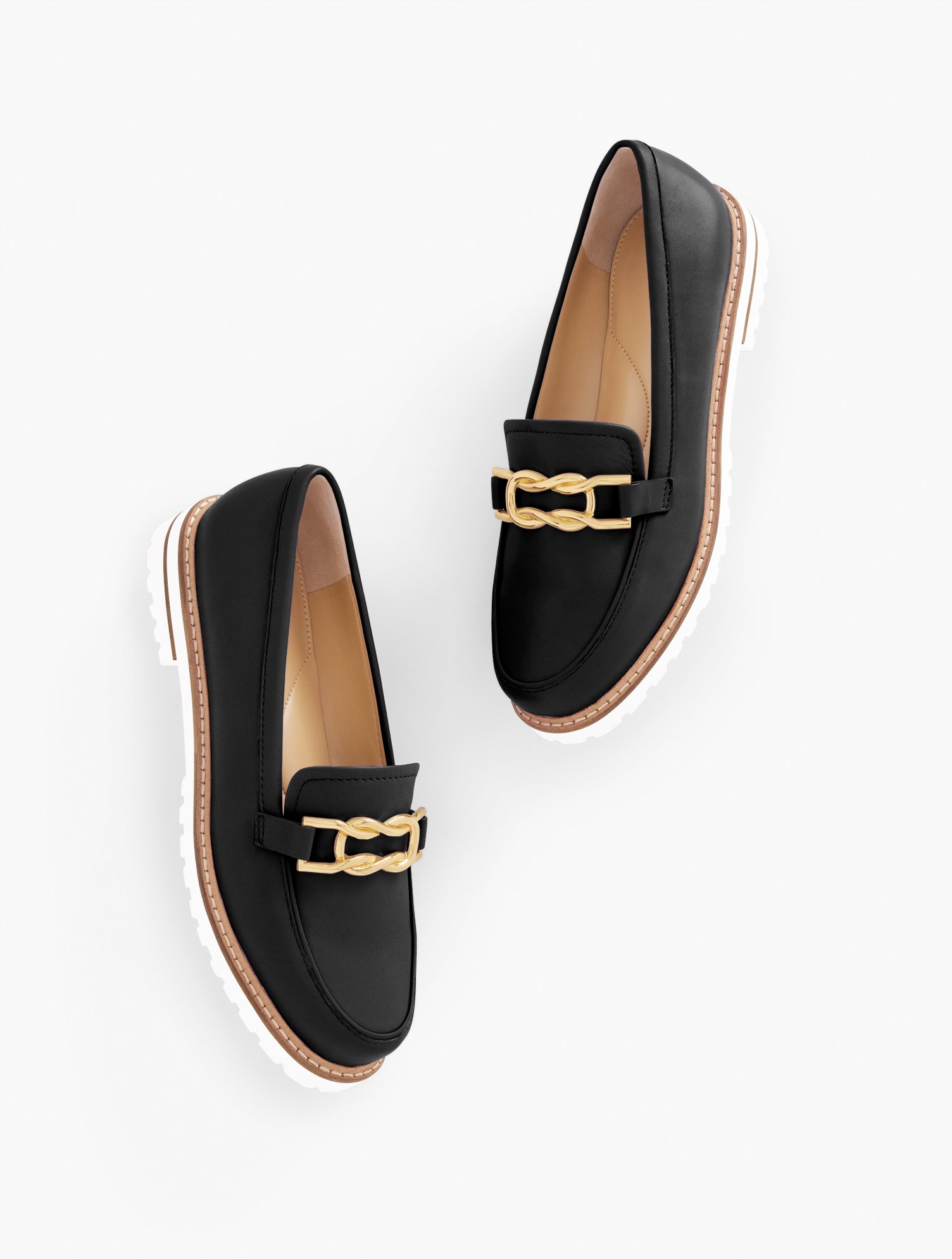 Shop Talbots Laura Link Nappa Loafers - Black - 11m