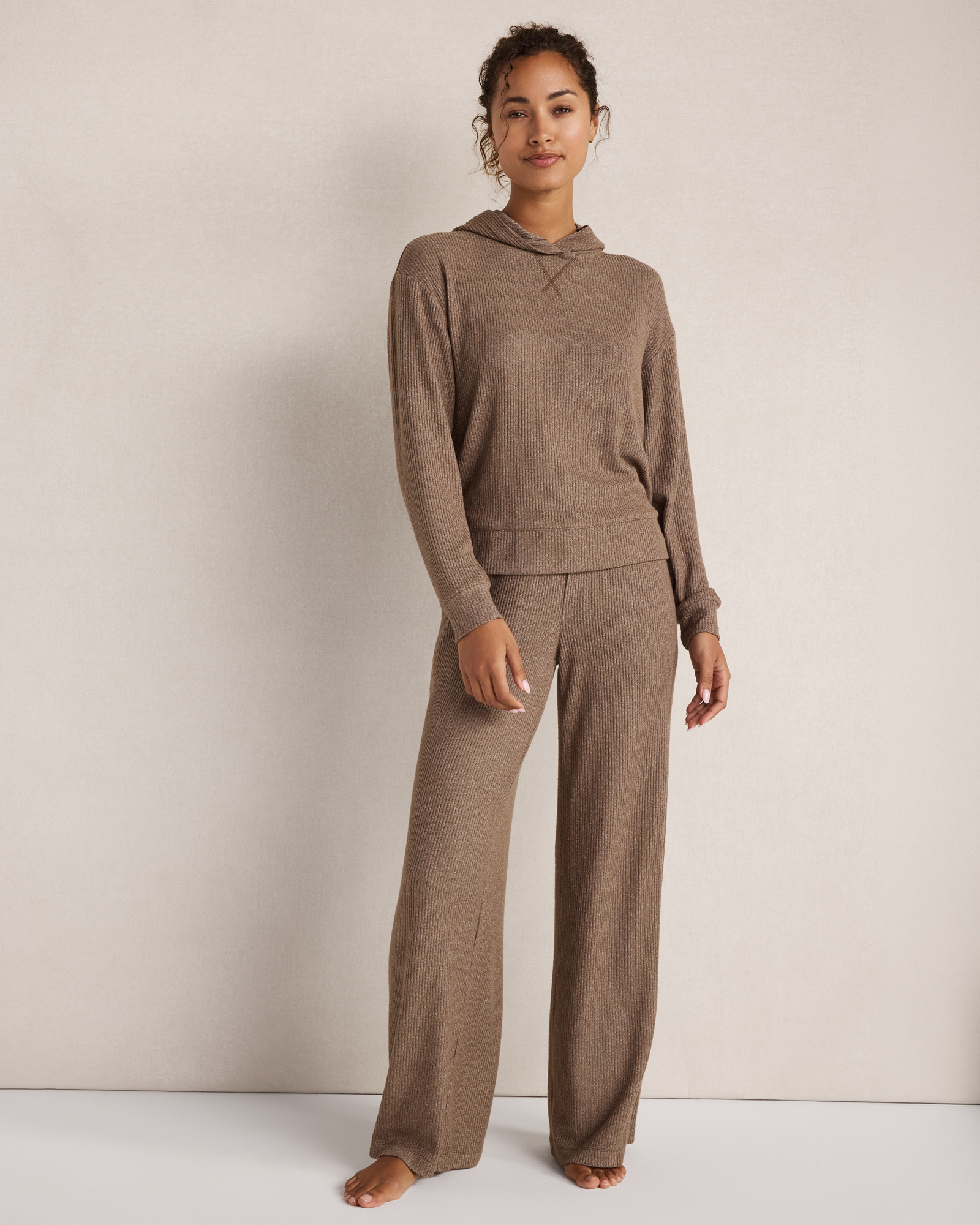 Resti Brushed Rib Knit Drawstring Pants