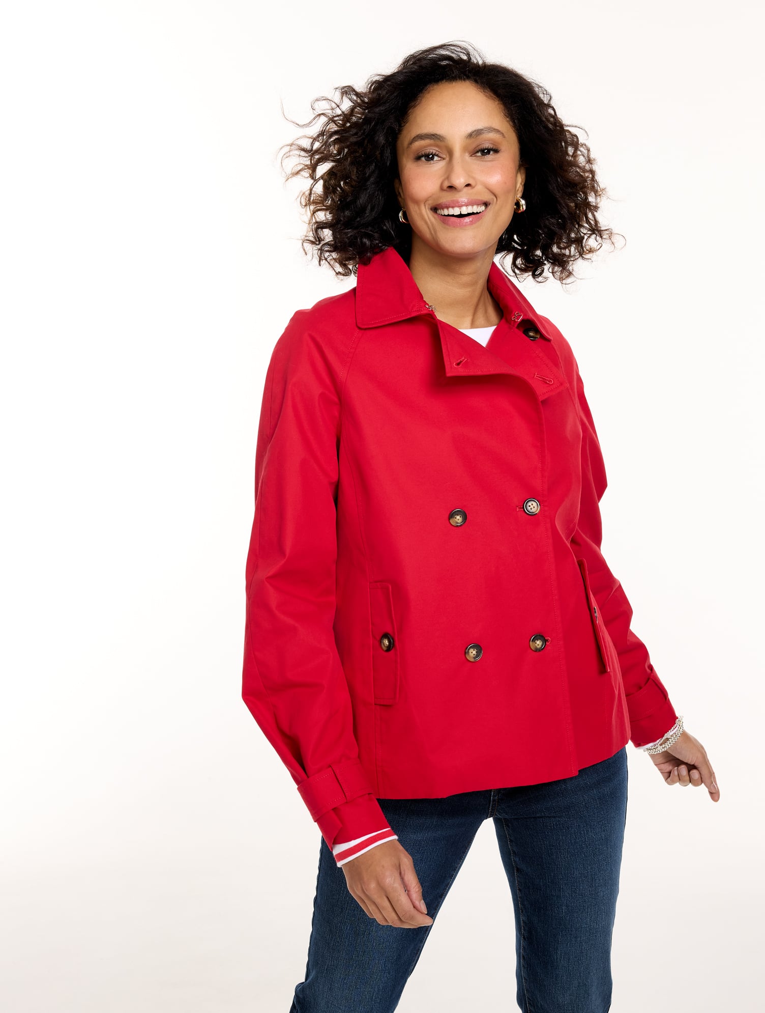 Talbots Cotton Twill Trench Coat - Red - Xs