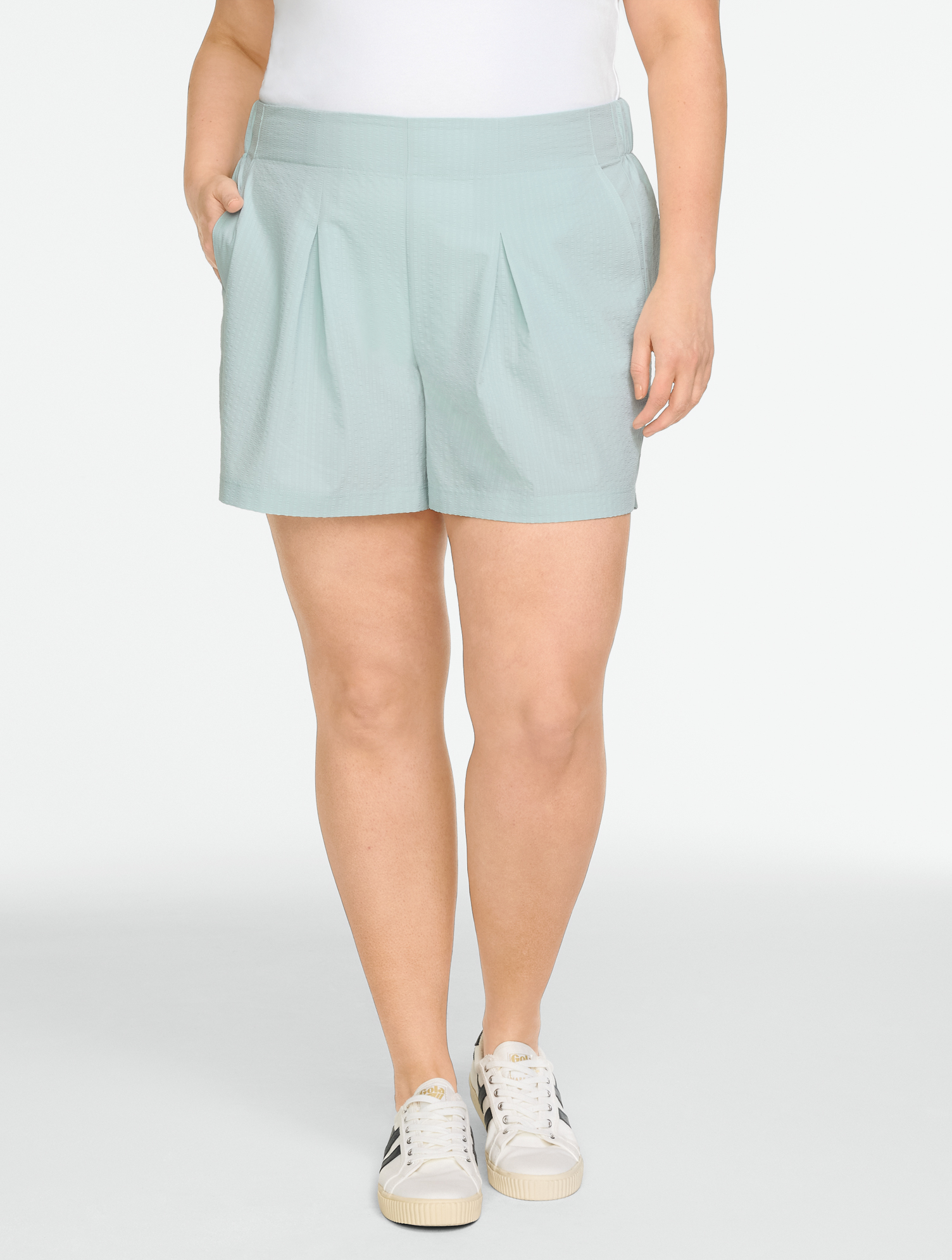 Lightweight Woven Stretch Seersucker Shorts