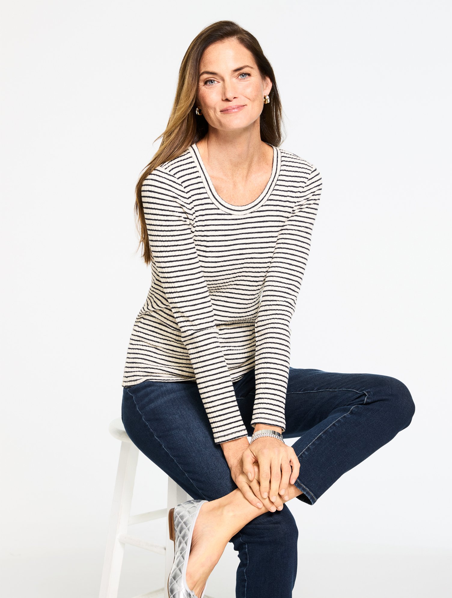 Scoop Neck Top - Veronica Stripe