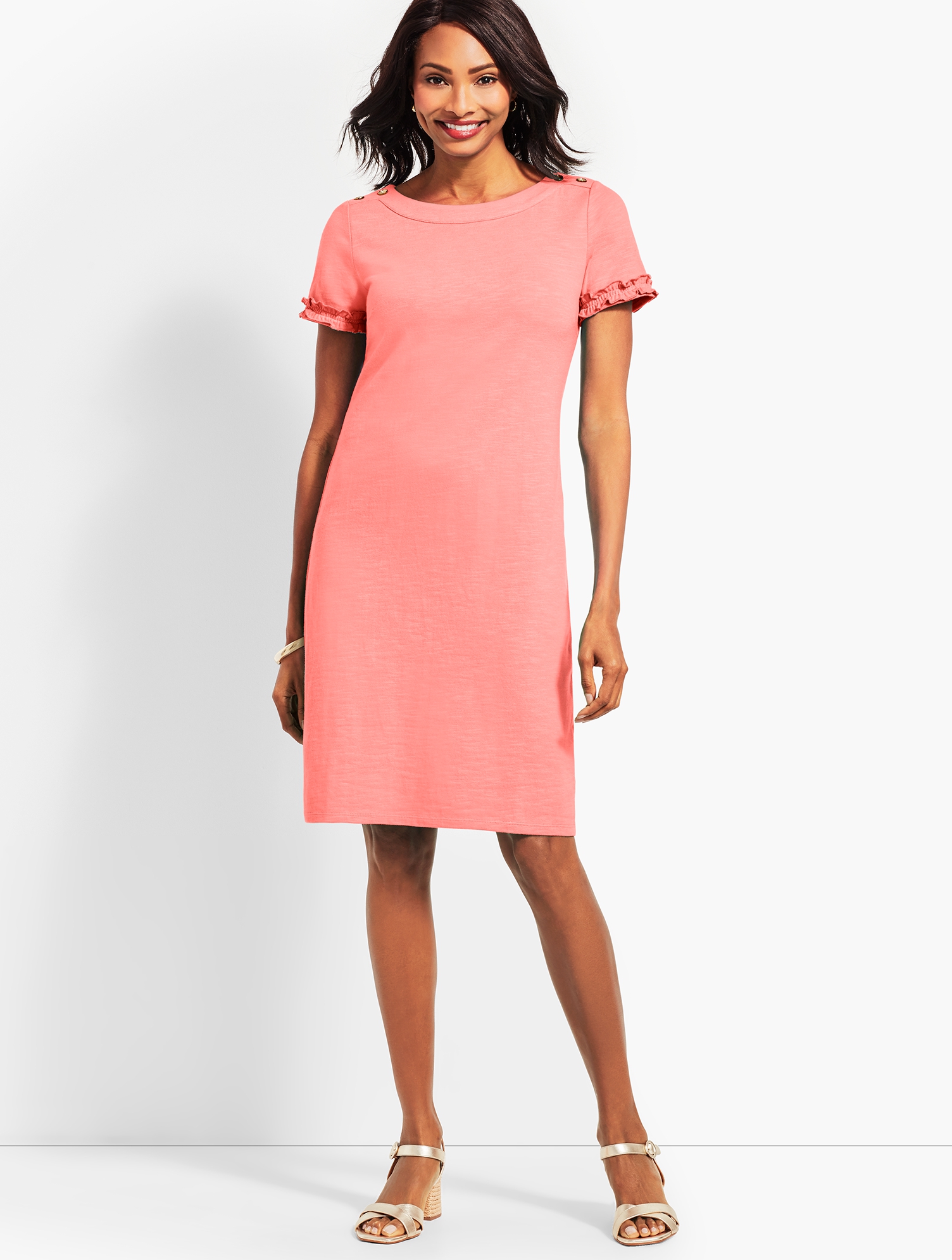 ワンピース soorploom Shift Dress 8y Ruffle-Sleeve Slub Jersey Shift Dress | Talbots