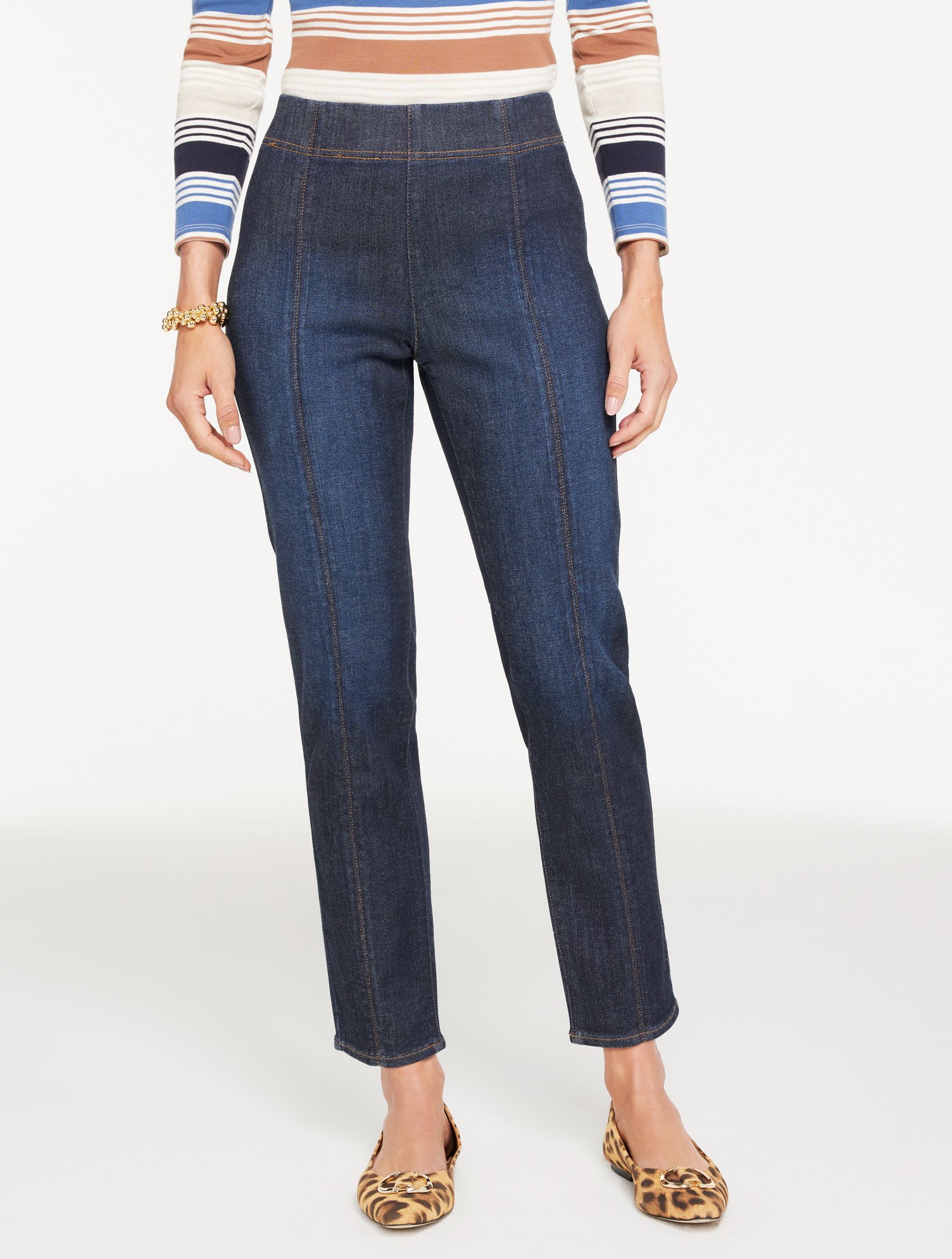 Slim Ankle Pull-On Travel Jeans - Asbury Wash