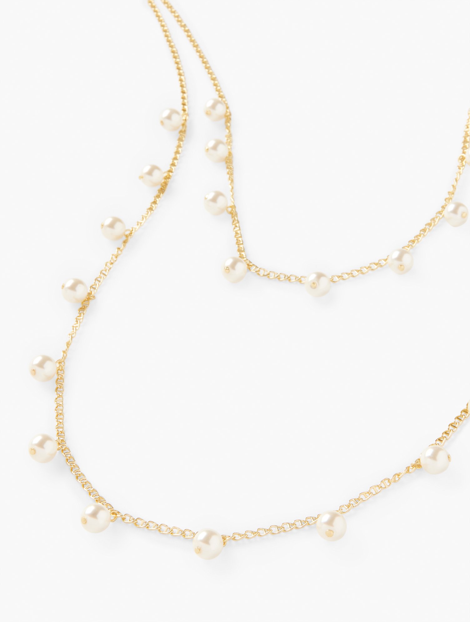 Talbots Pearl Layered Necklace - Ivory Pearl/gold - 001  In Ivory Pearl,gold