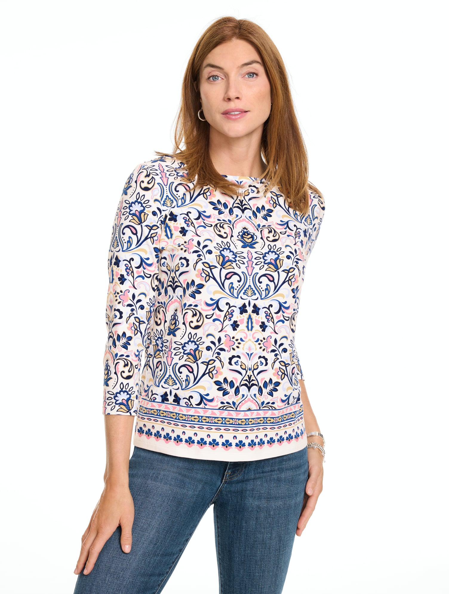 Bateau Neck Tee - Wildflowers
