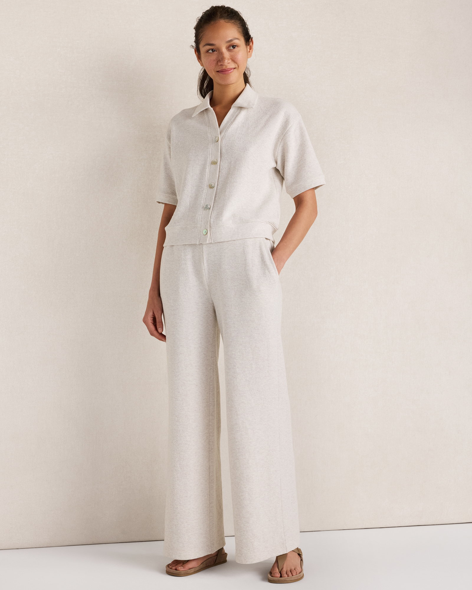 Ottoman Rib Relaxed Pants