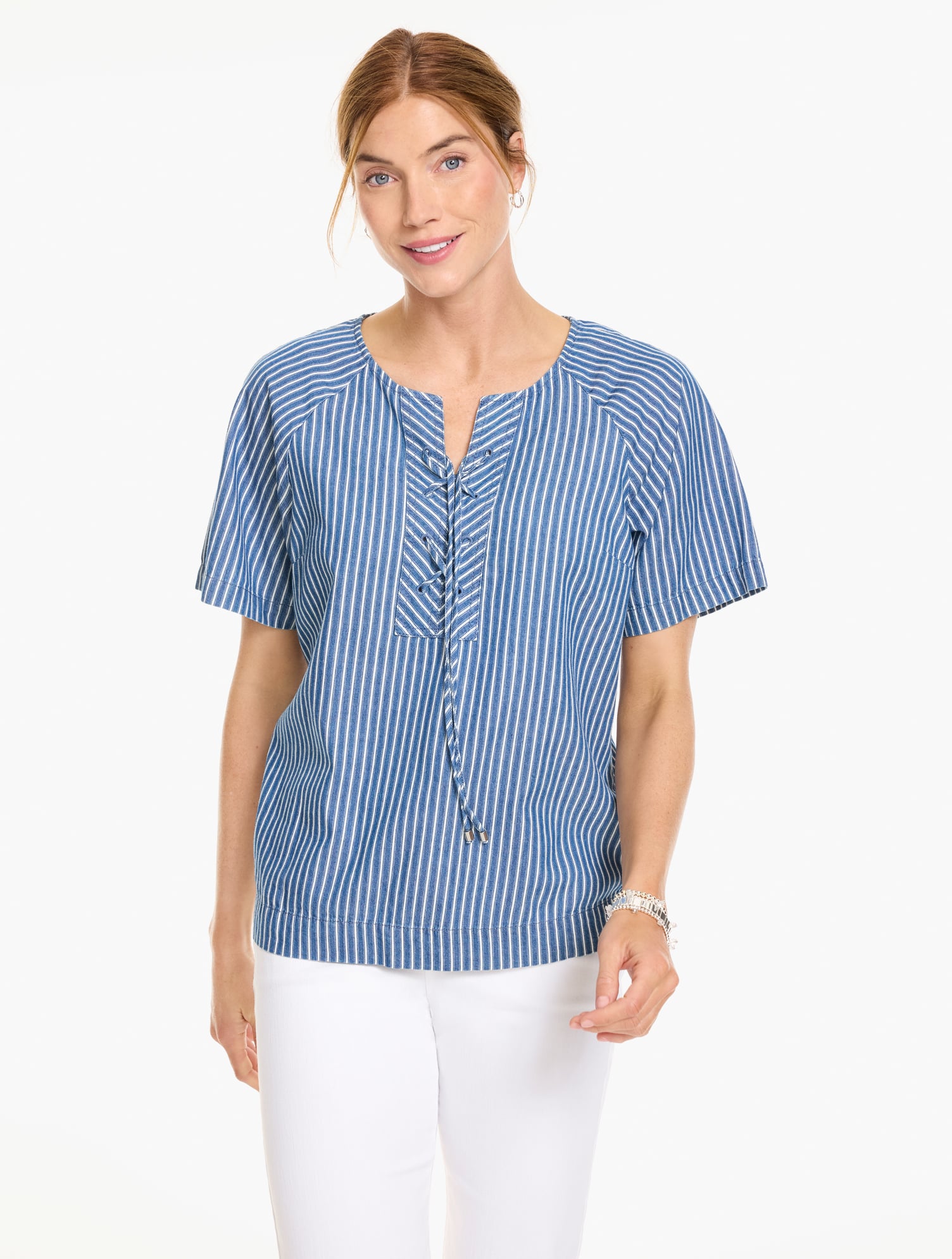 Pinstripe Denim Popover