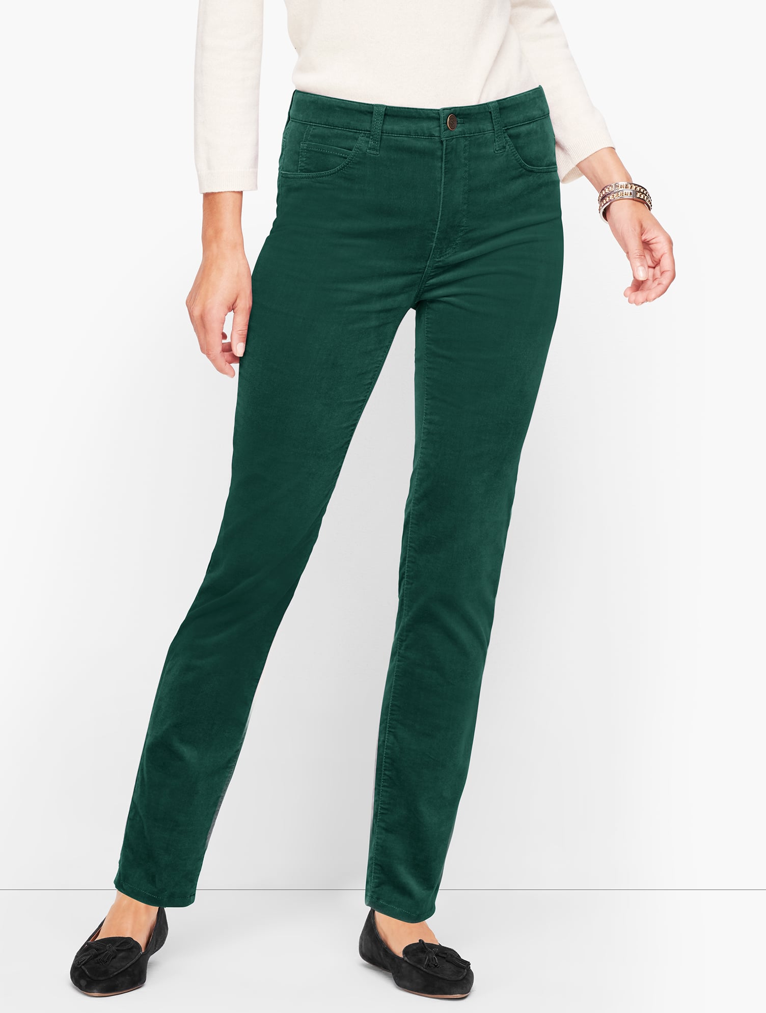 Velveteen Straight Leg Pants | Talbots display picture 1