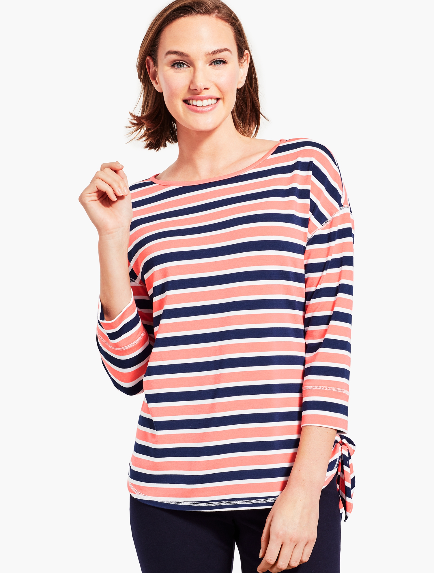 トップス RT-1207405098 UPF 50+ Zingy Stripe Jersey Top | Talbots