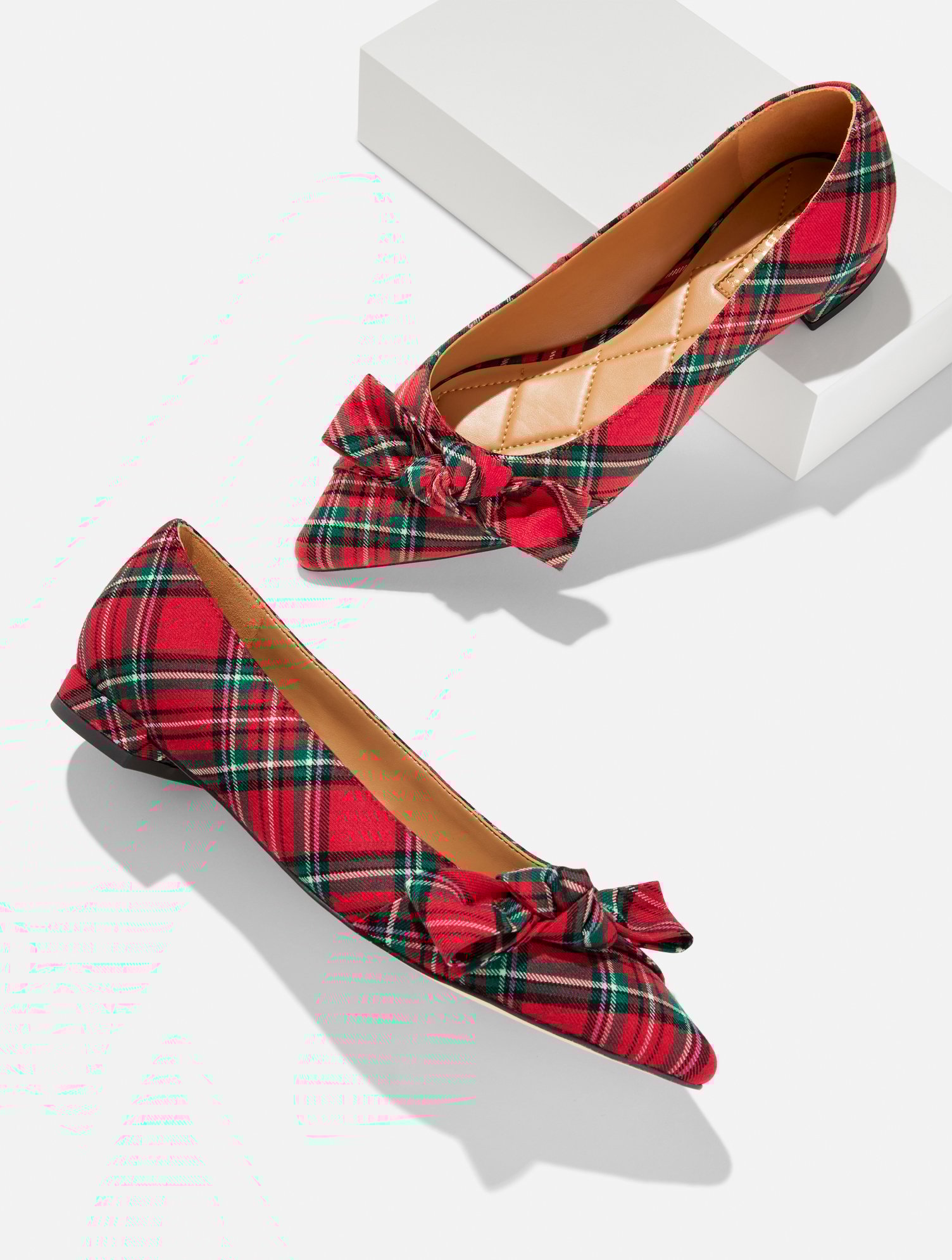 Talbots Portia Bow Flats - Cider Plaid - Red - 11m