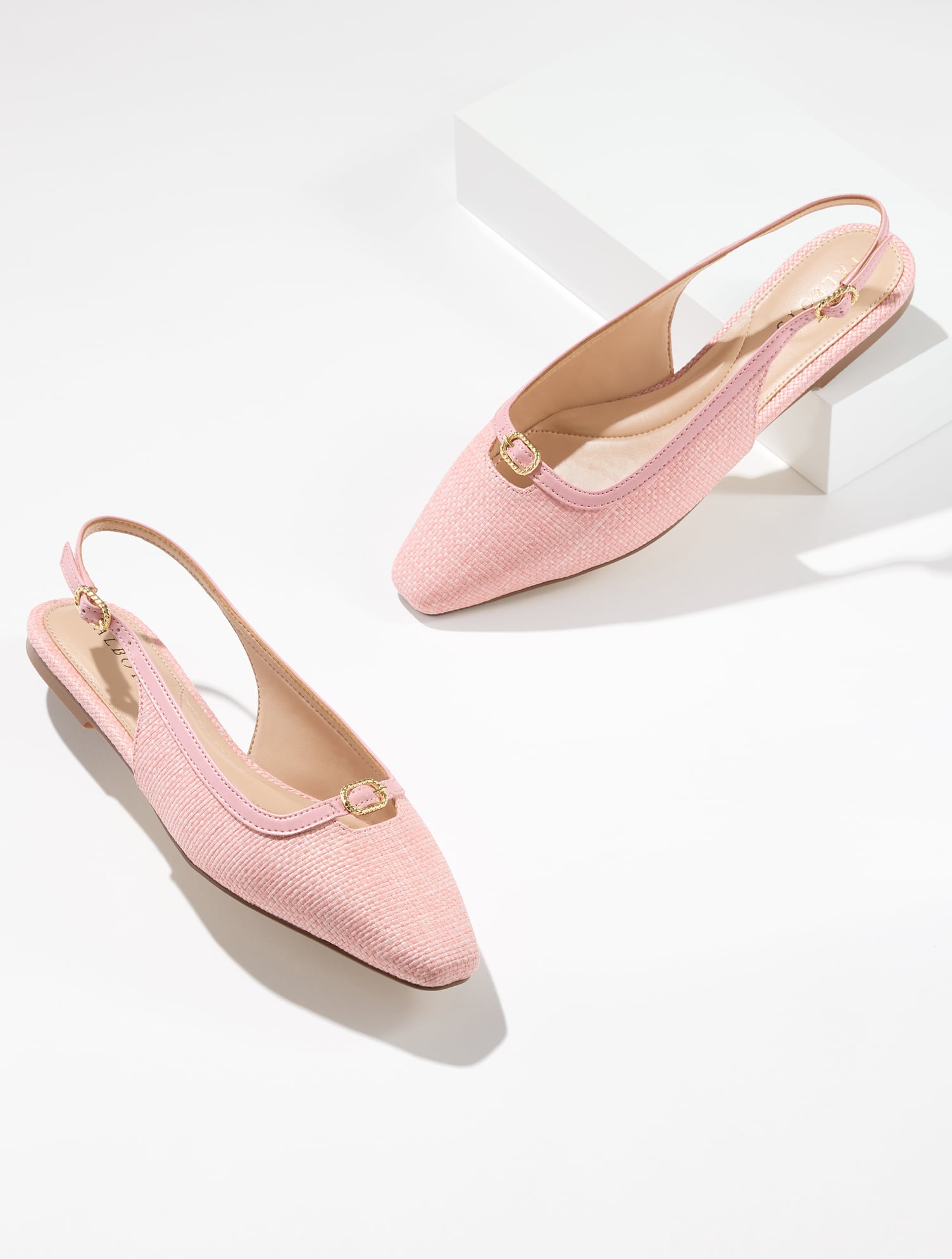 Whitley Shimmer Raffia Slingback Flats | Talbots