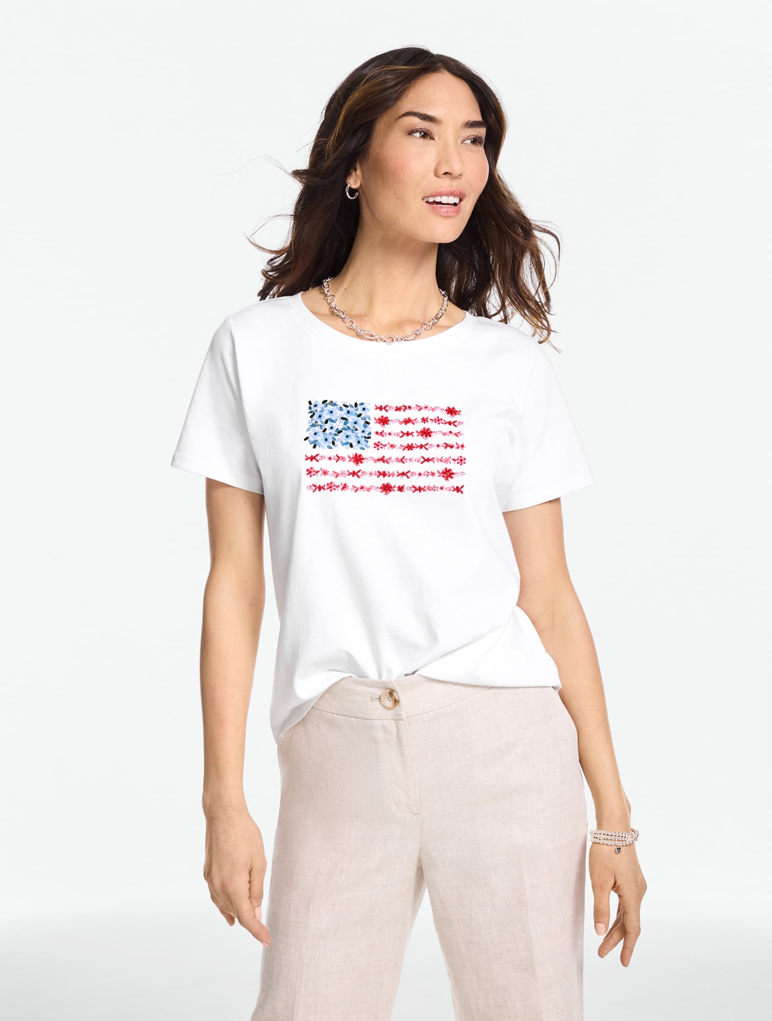 Floral Flag Short Sleeve Crewneck Tee