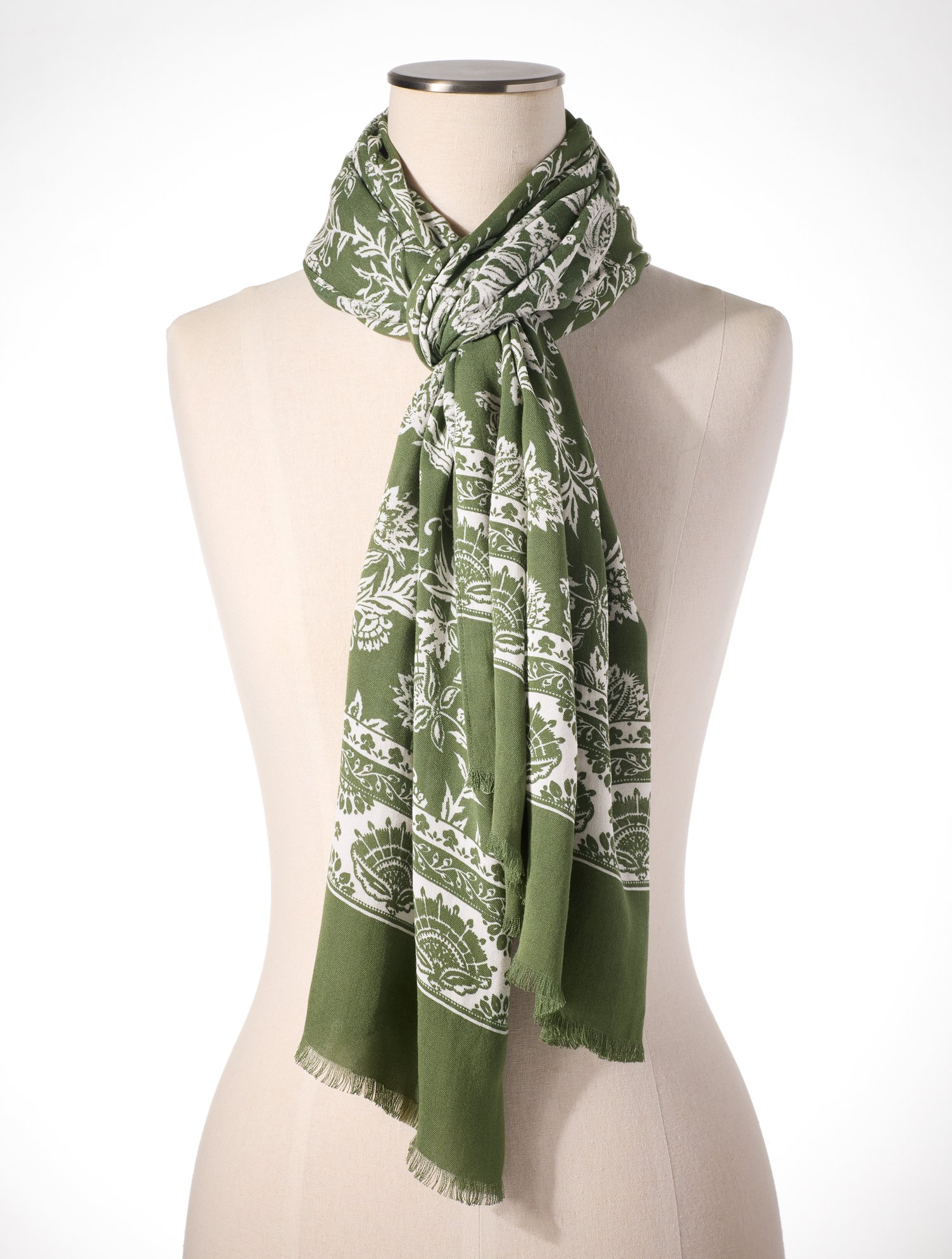 Etched Floral Oblong Scarf