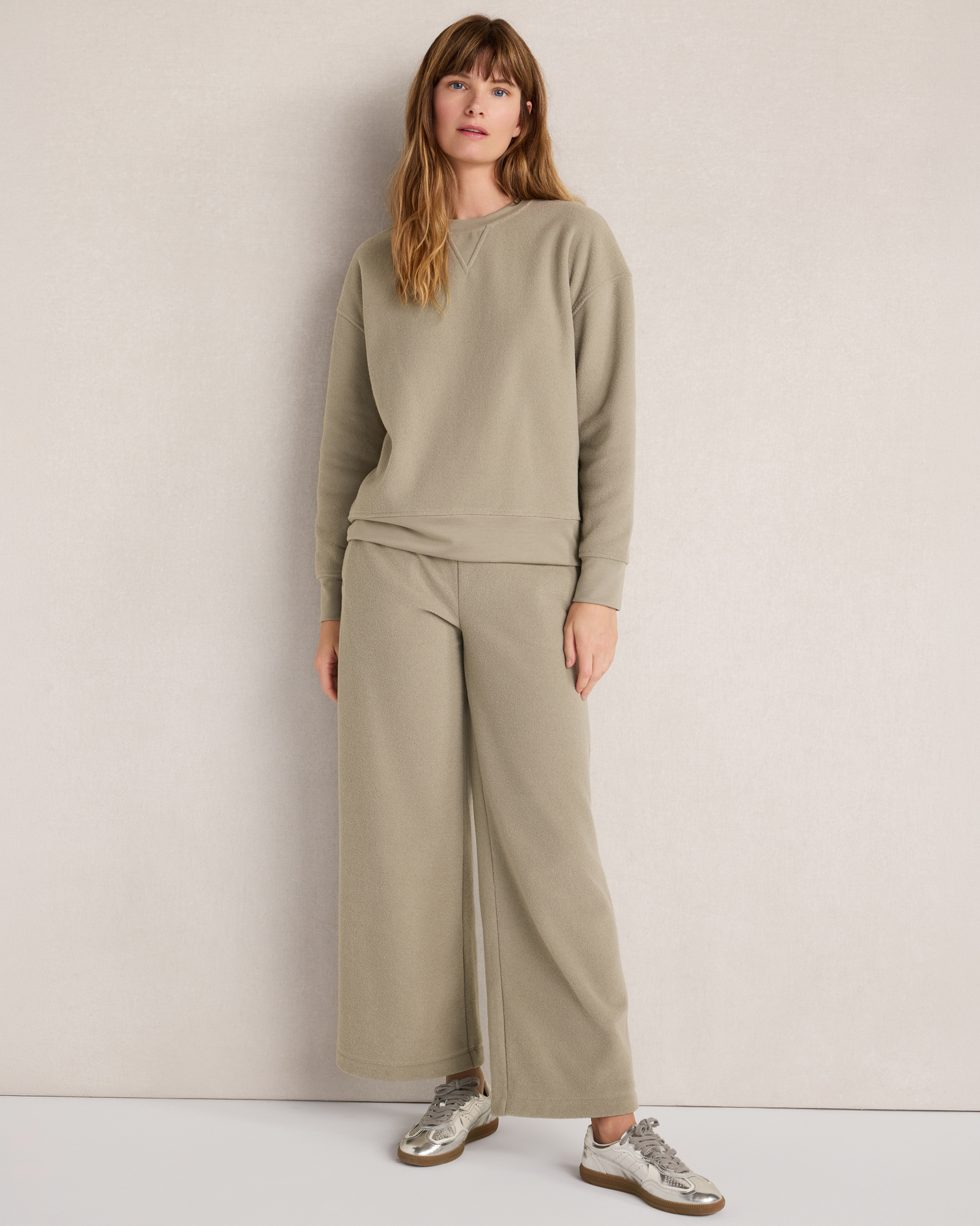 Brushed Terry Wide Leg Pants